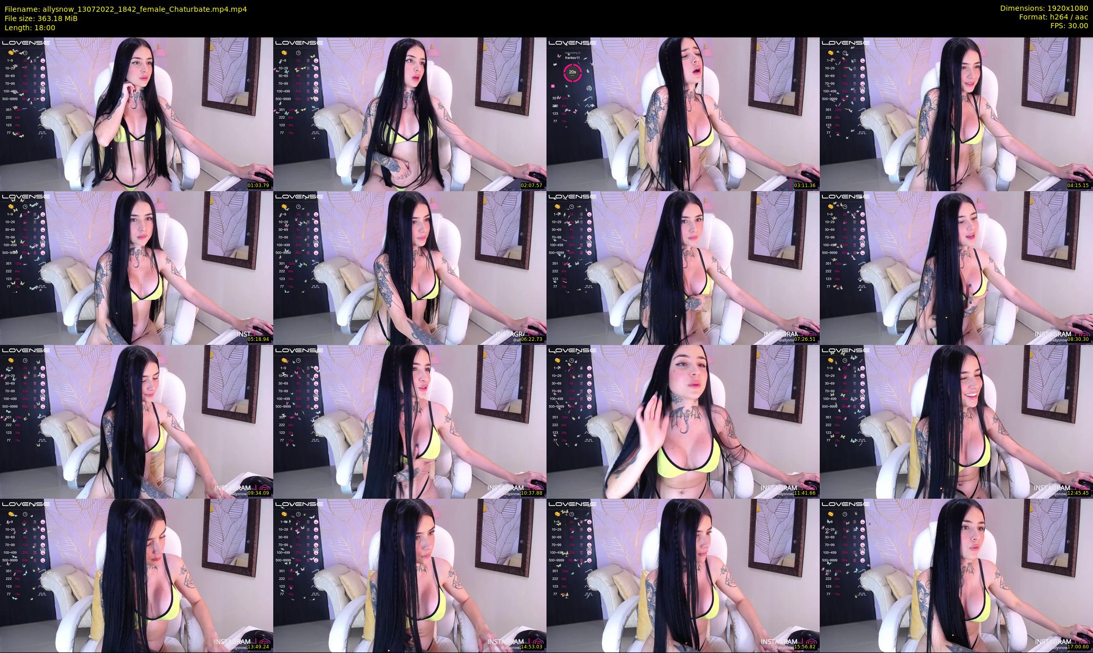 allysnow — 18 minute Chaturbate female cam show recording, 1080p, Jul 13, 2022
