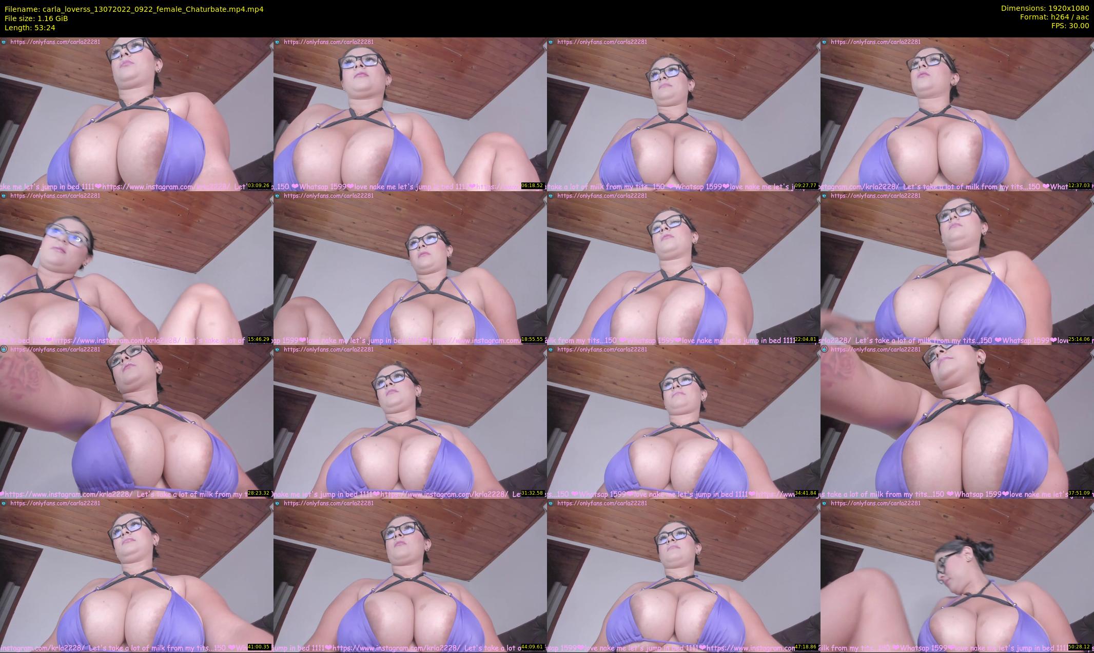 carla_loverss — 54 minute Chaturbate female cam show recording, 1080p, Jul 13, 2022