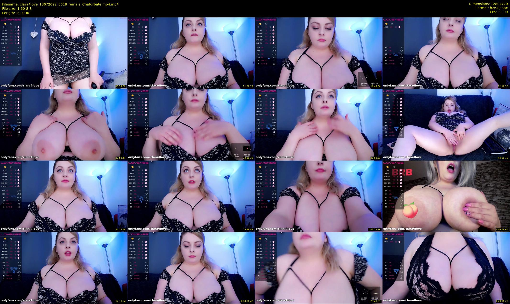 clara4love — 95 minute Chaturbate female cam show recording, 720p, Jul 13, 2022