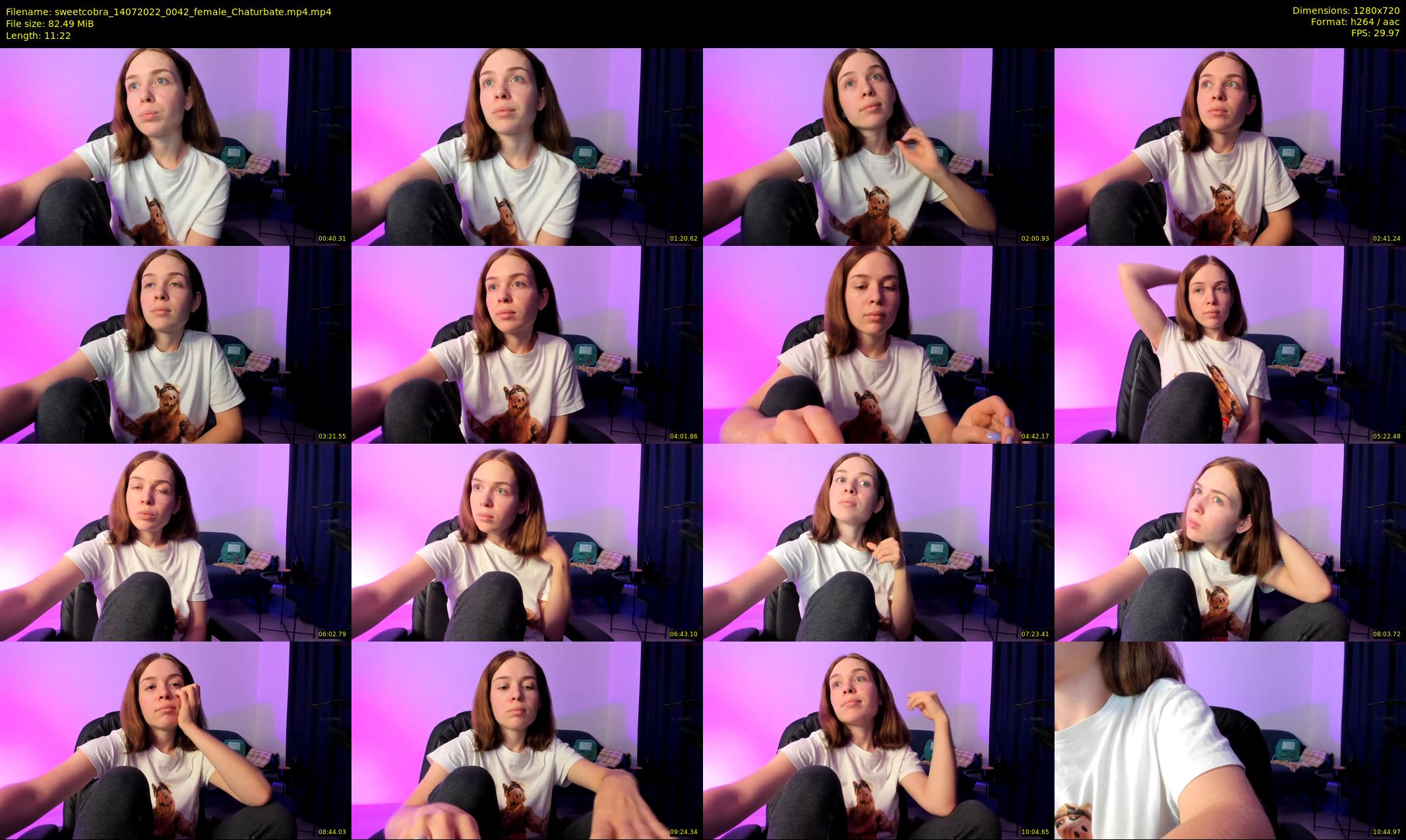 sweetcobra — 12 minute Chaturbate female cam show recording, 720p, Jul 14, 2022