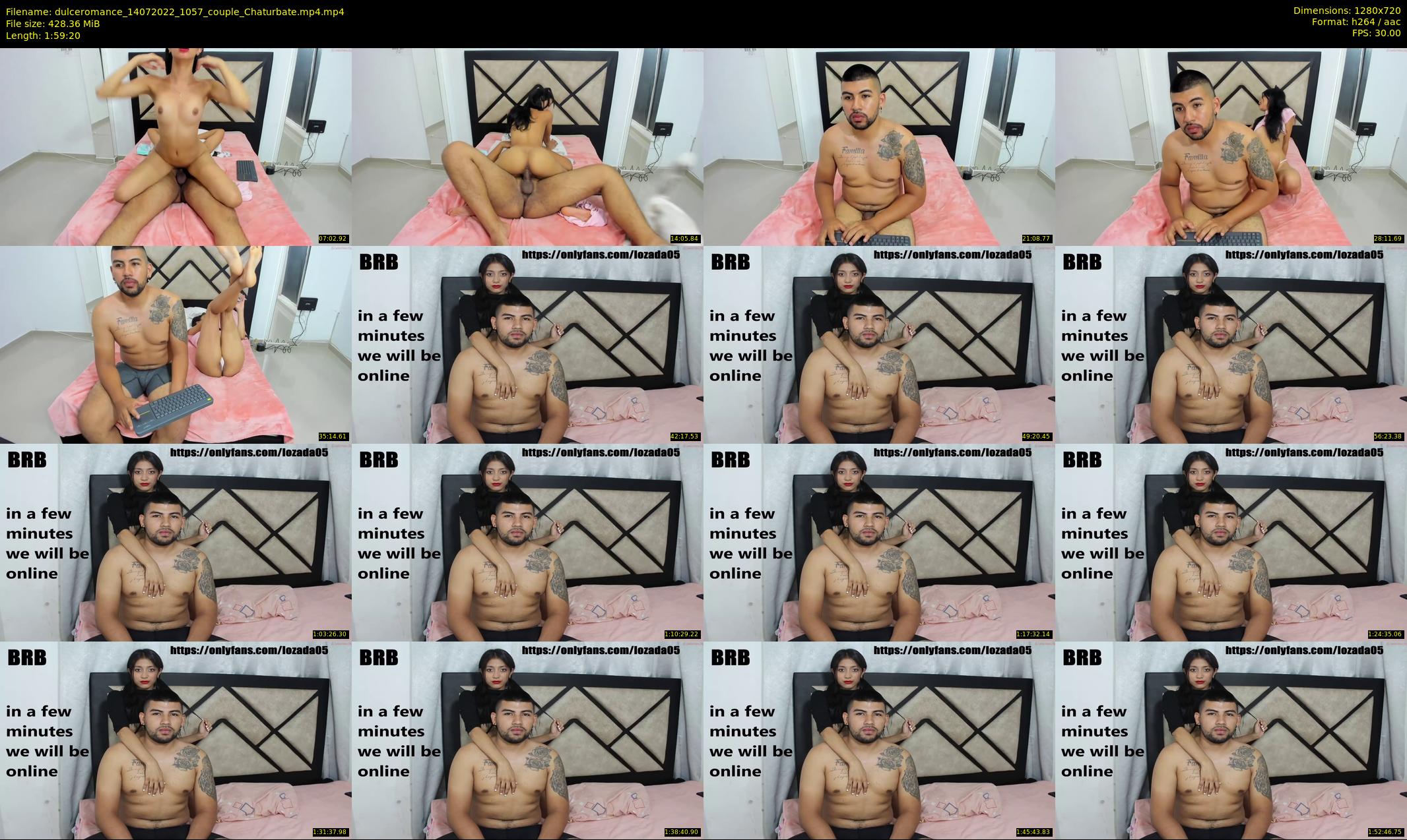 dulceromance — 120 minute Chaturbate couple cam show recording, 720p, Jul 14, 2022