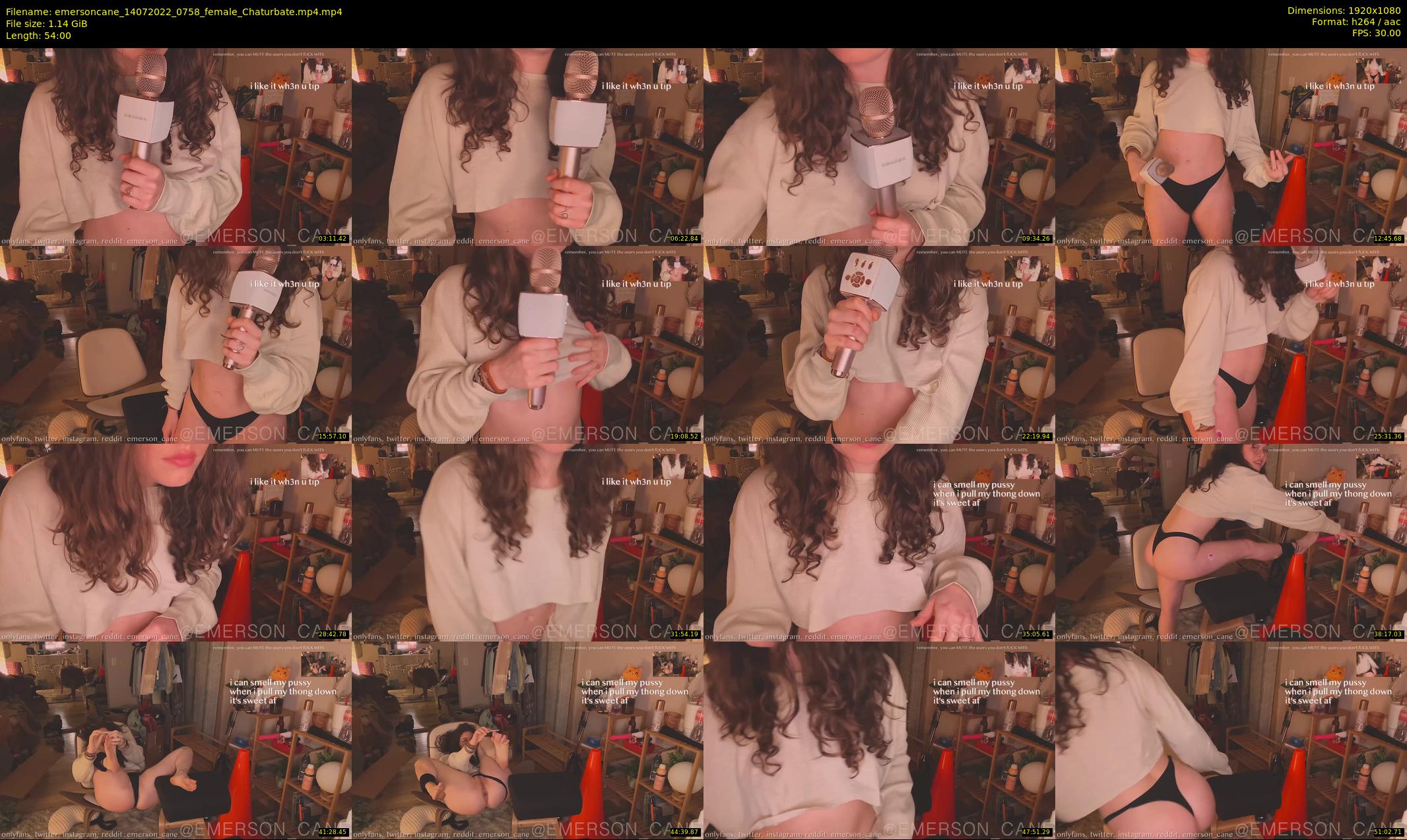 emersoncane — 54 minute Chaturbate female cam show recording, 1080p, Jul 14, 2022