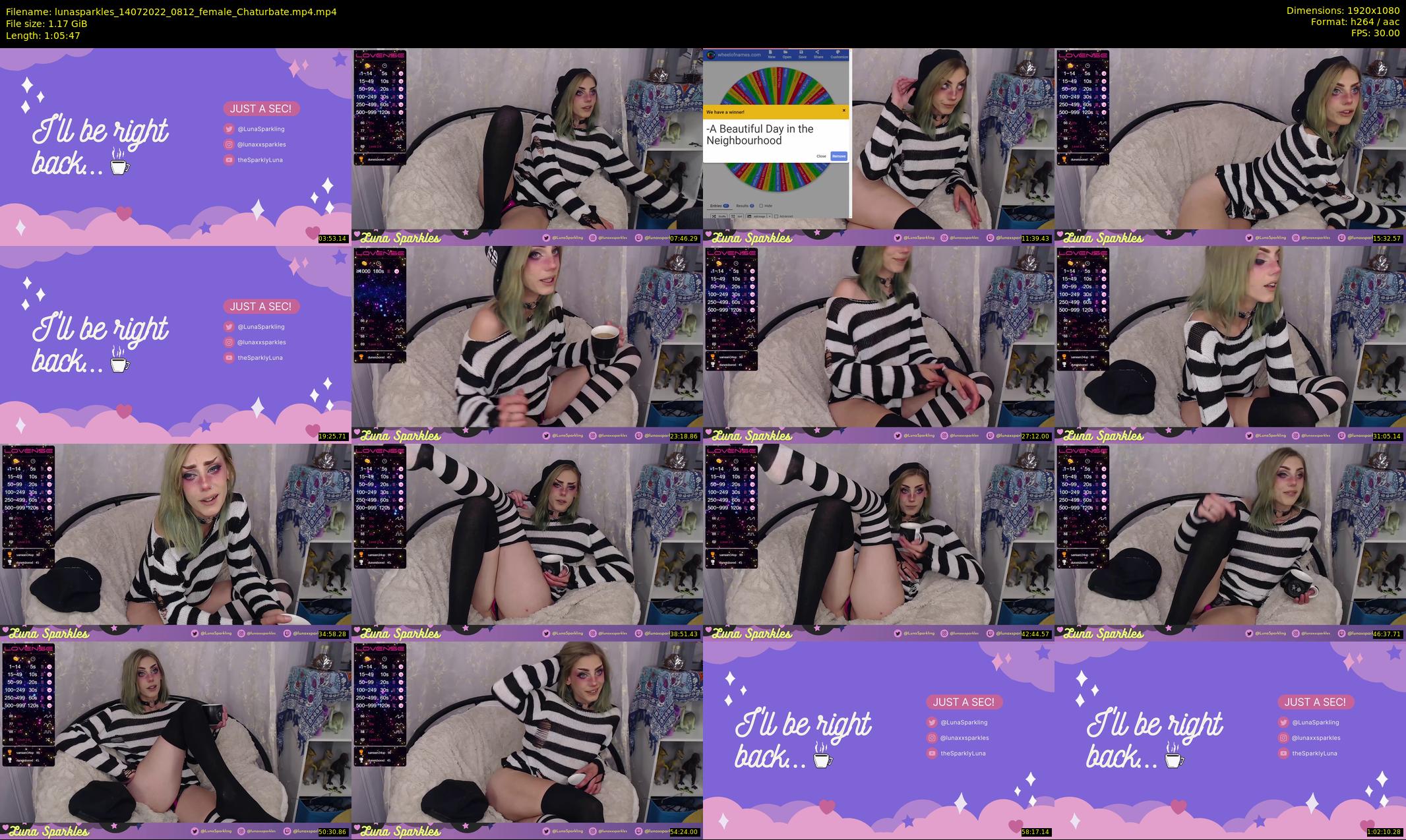 lunasparkles — 66 minute Chaturbate female cam show recording, 1080p, Jul 14, 2022