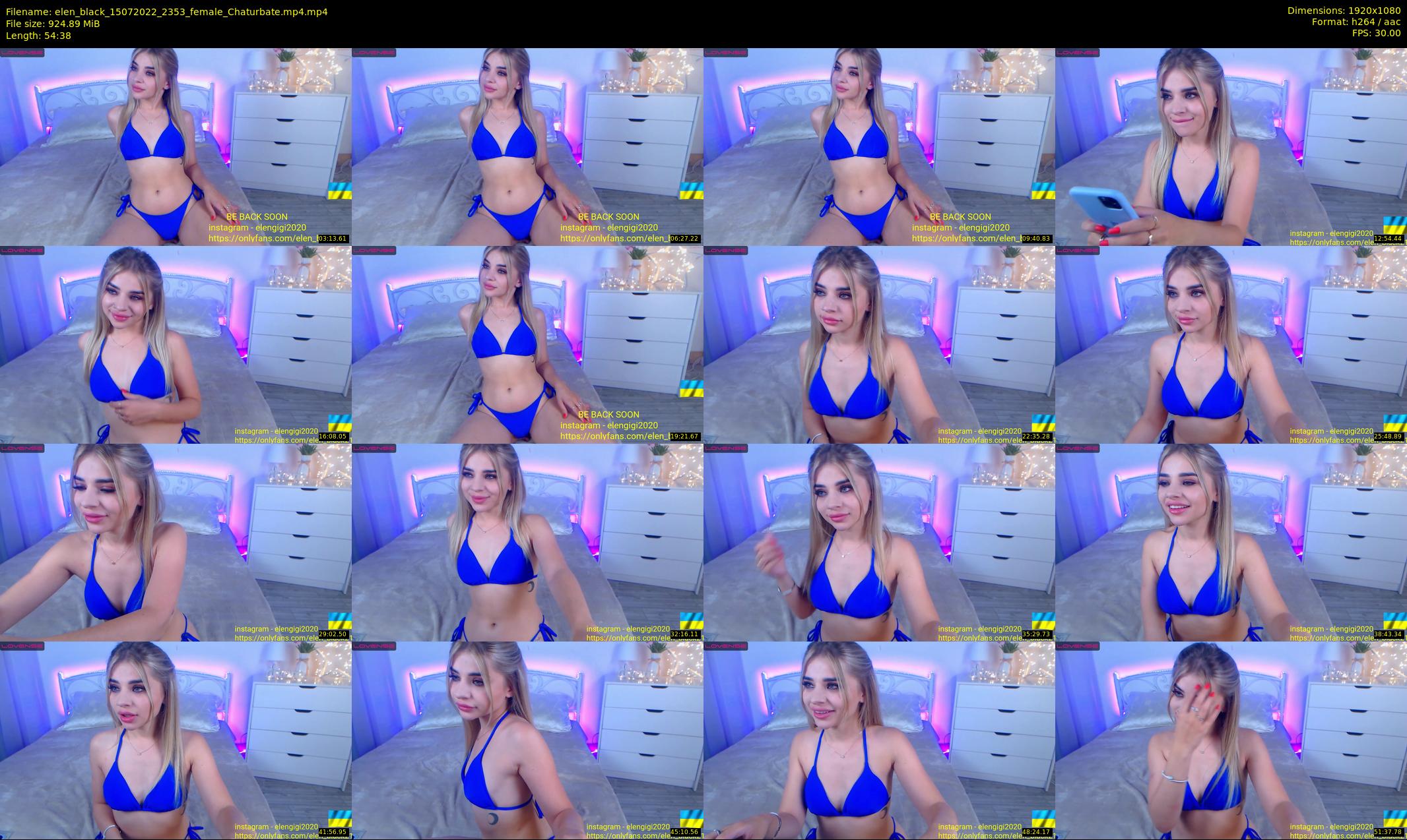 elen_black — 55 minute Chaturbate female cam show recording, 1080p, Jul 15, 2022