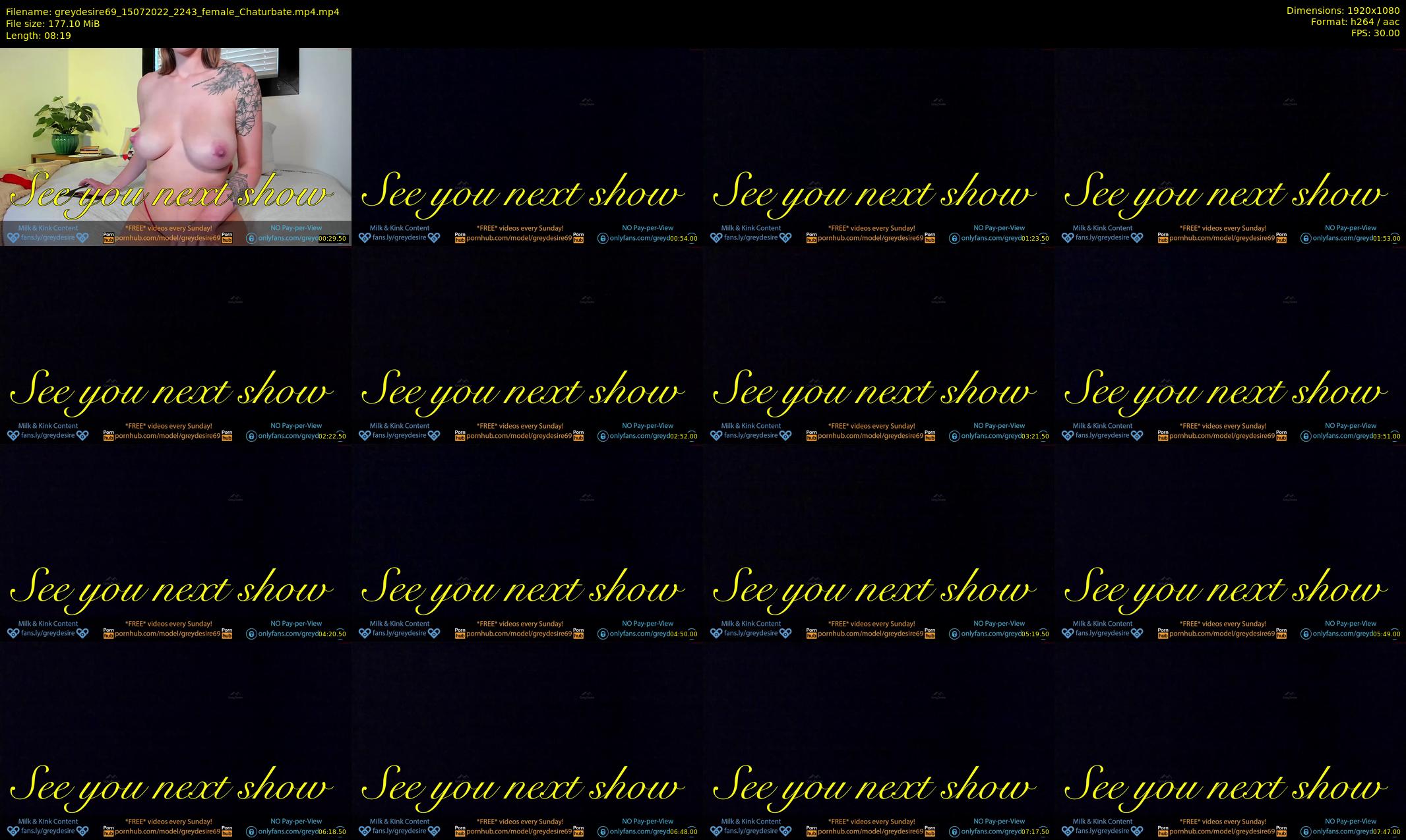 greydesire69 — 9 minute Chaturbate female cam show recording, 1080p, Jul 15, 2022