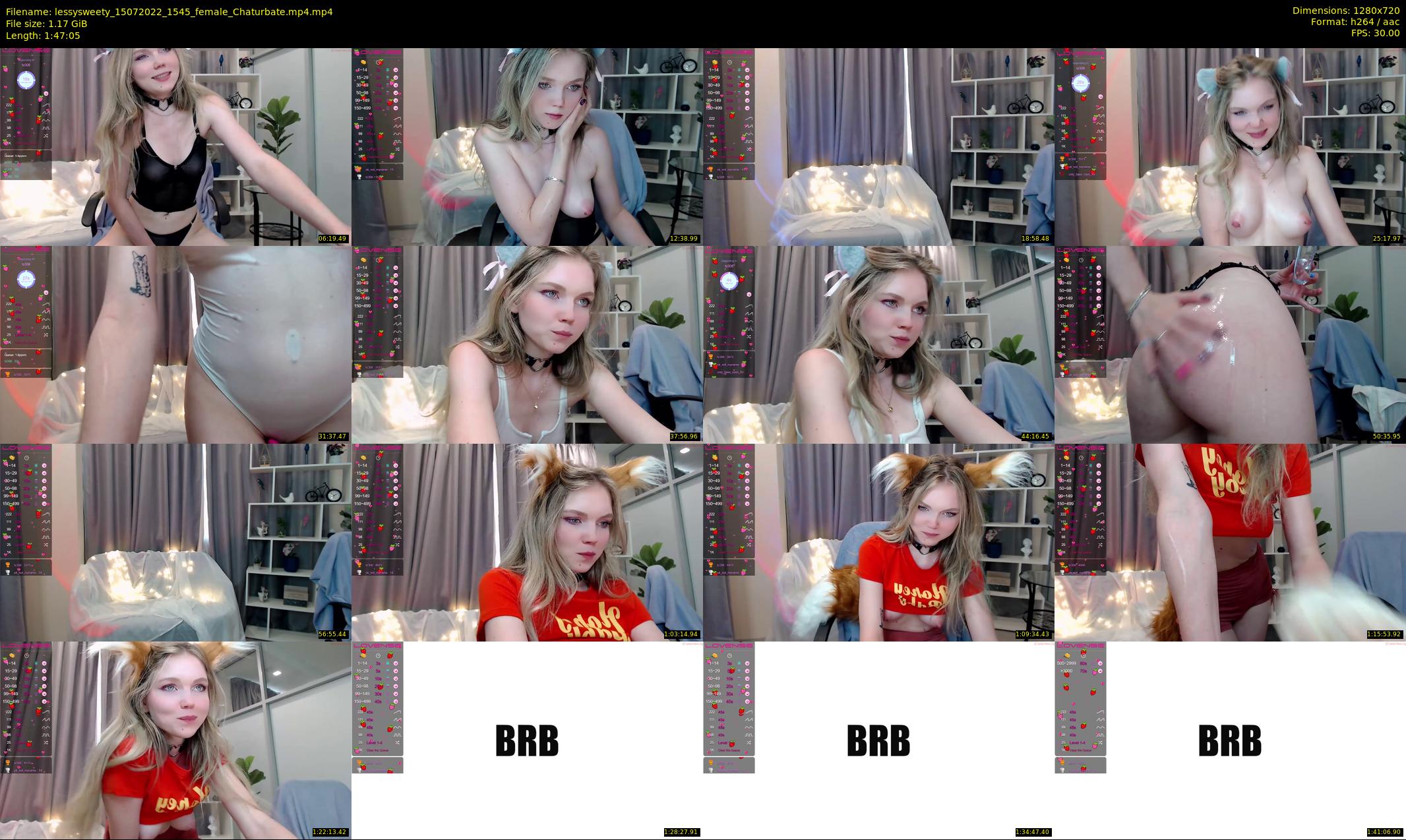 lessysweety — 108 minute Chaturbate female cam show recording, 720p, Jul 15, 2022