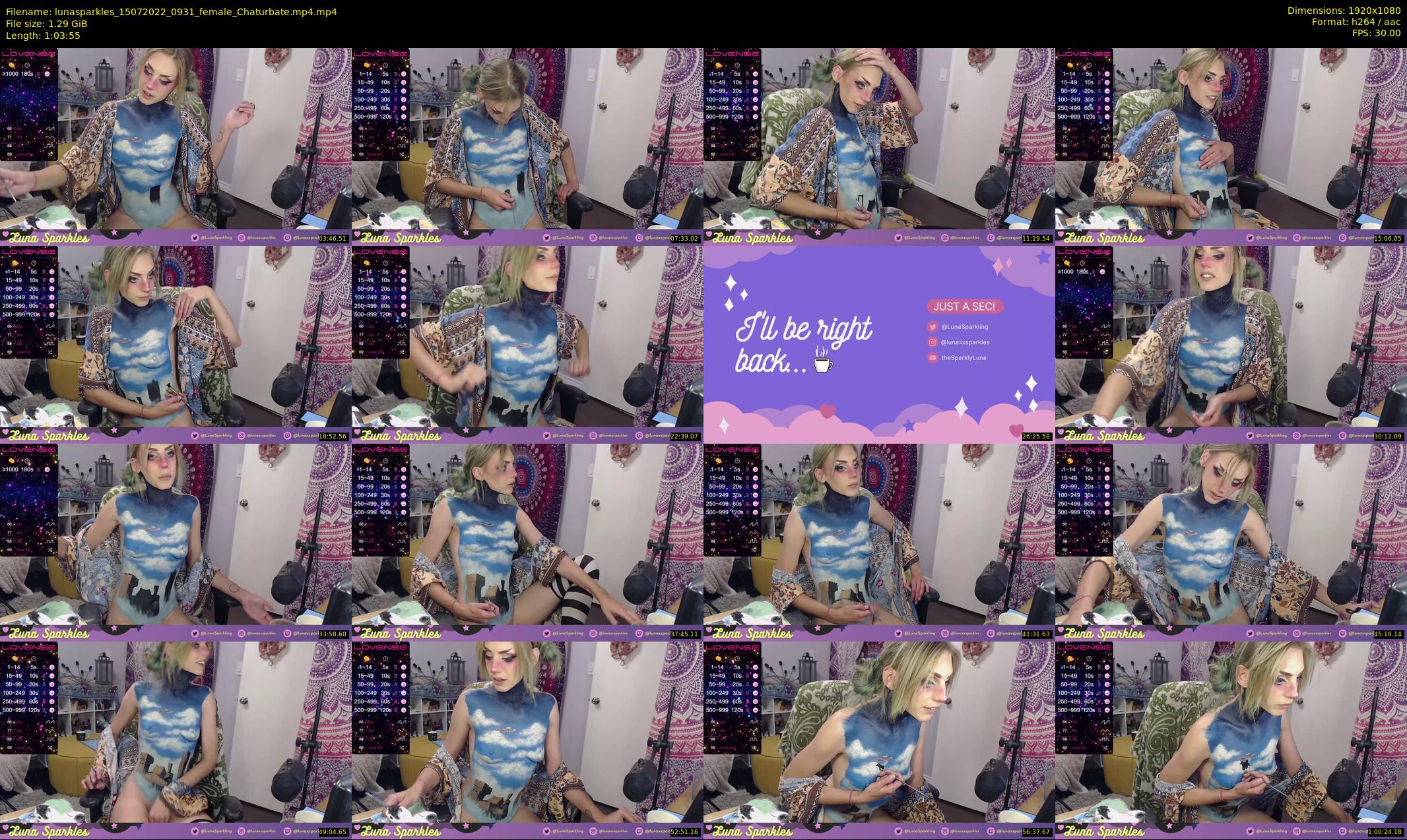lunasparkles — 64 minute Chaturbate female cam show recording, 1080p, Jul 15, 2022