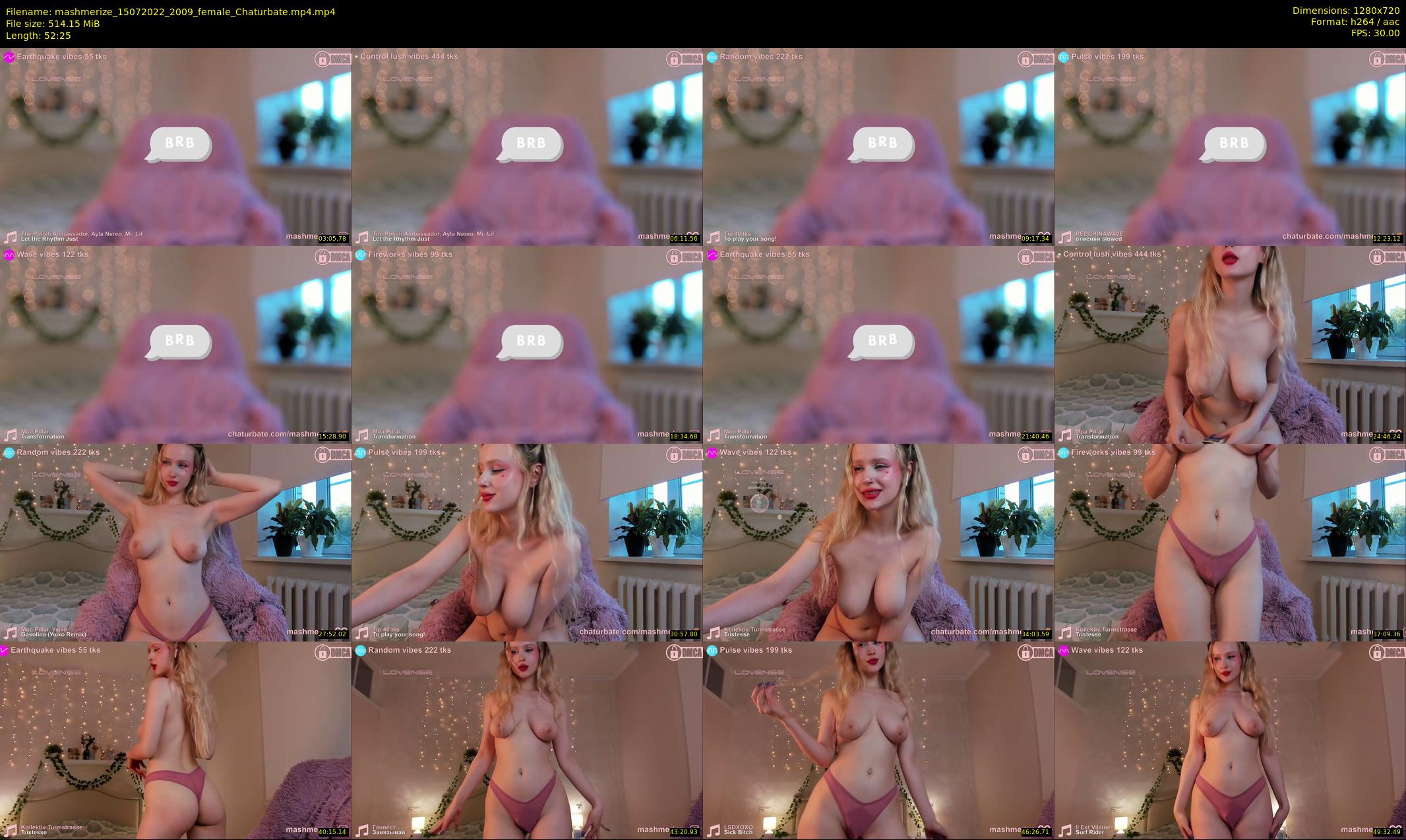 mashmerize — 53 minute Chaturbate female cam show recording, 720p, Jul 15, 2022