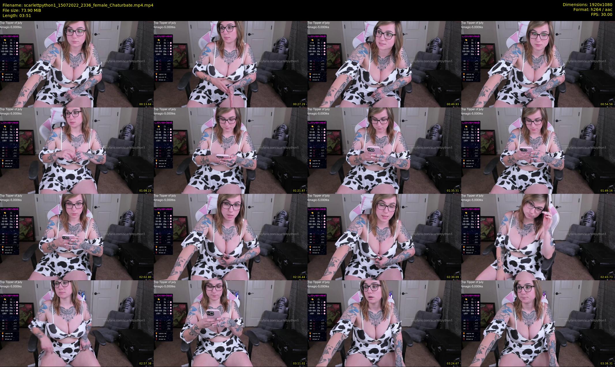 scarlettpython1 — 4 minute Chaturbate female cam show recording, 1080p, Jul 15, 2022