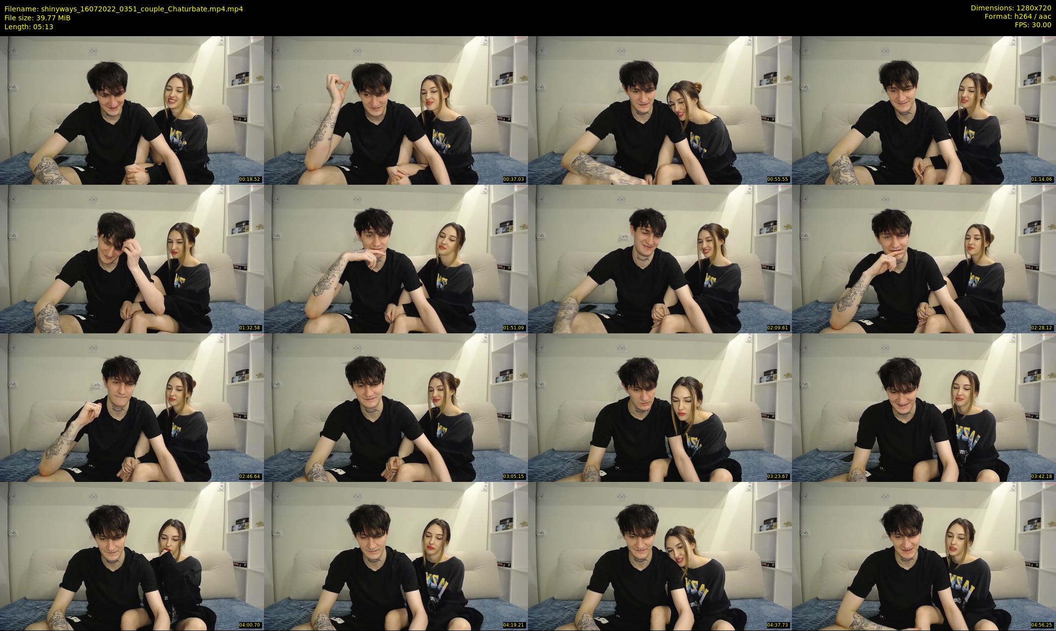 shinyways — 6 minute Chaturbate couple cam show recording, 720p, Jul 16, 2022