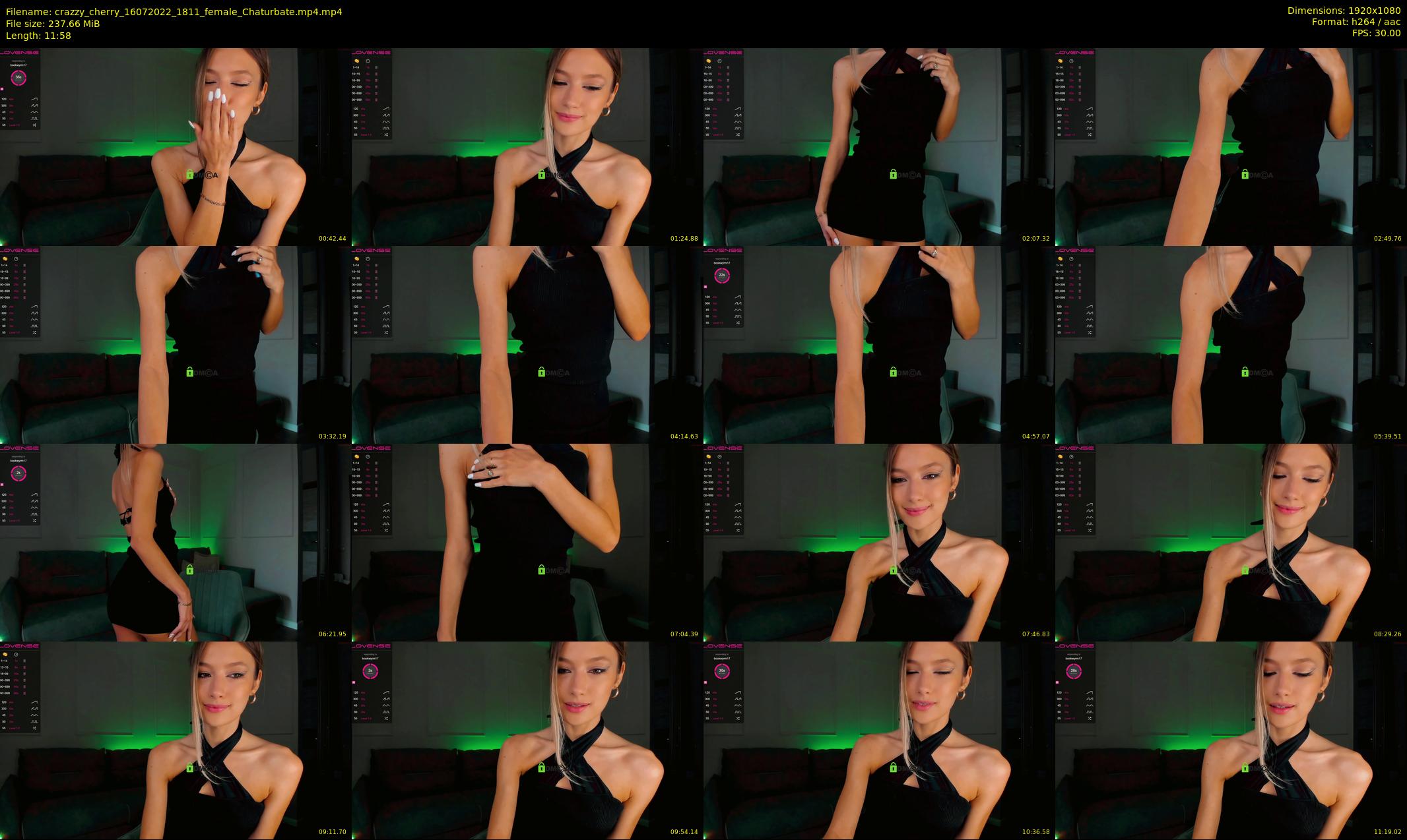 crazzy_cherry — 12 minute Chaturbate female cam show recording, 1080p, Jul 16, 2022