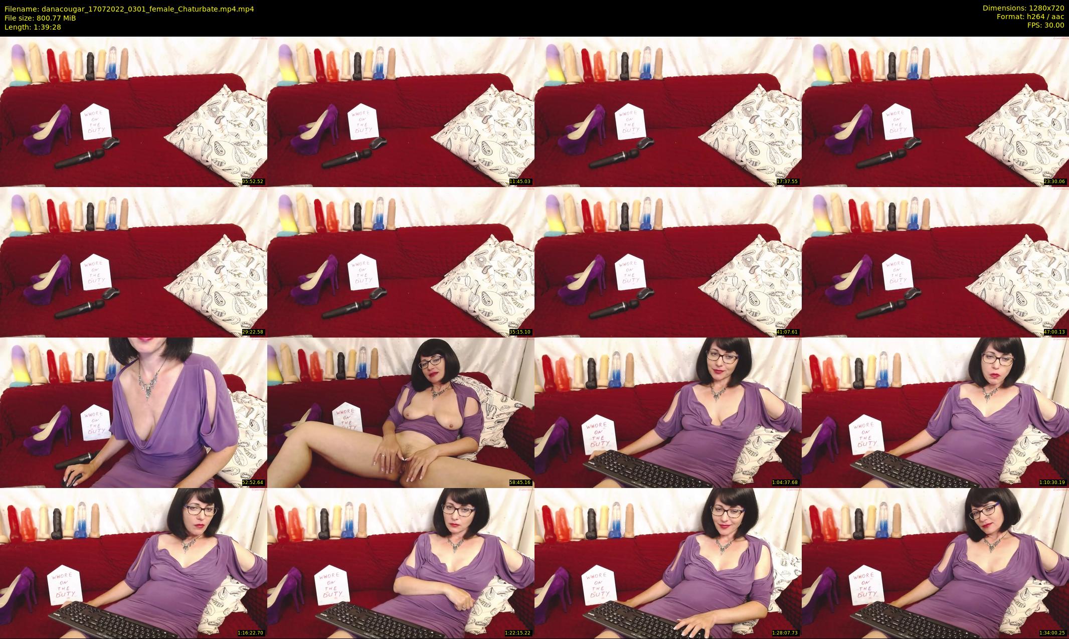 danacougar — 100 minute Chaturbate female cam show recording, 720p, Jul 17, 2022