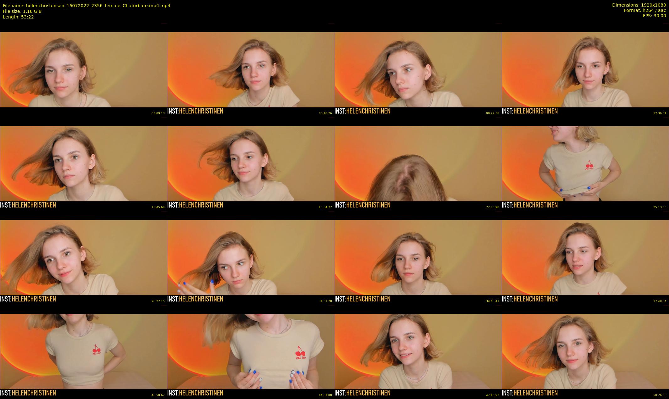 helenchristensen — 54 minute Chaturbate female cam show recording, 1080p, Jul 16, 2022
