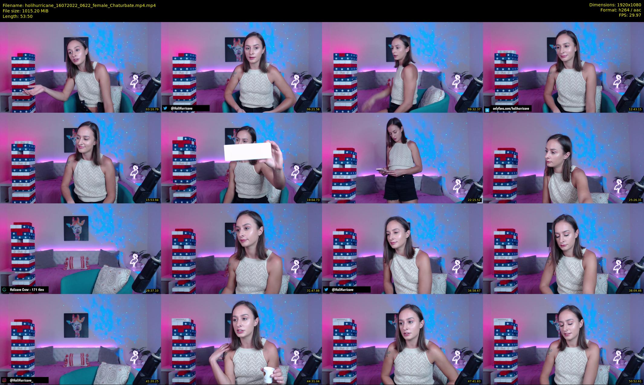 holihurricane — 54 minute Chaturbate female cam show recording, 1080p, Jul 16, 2022