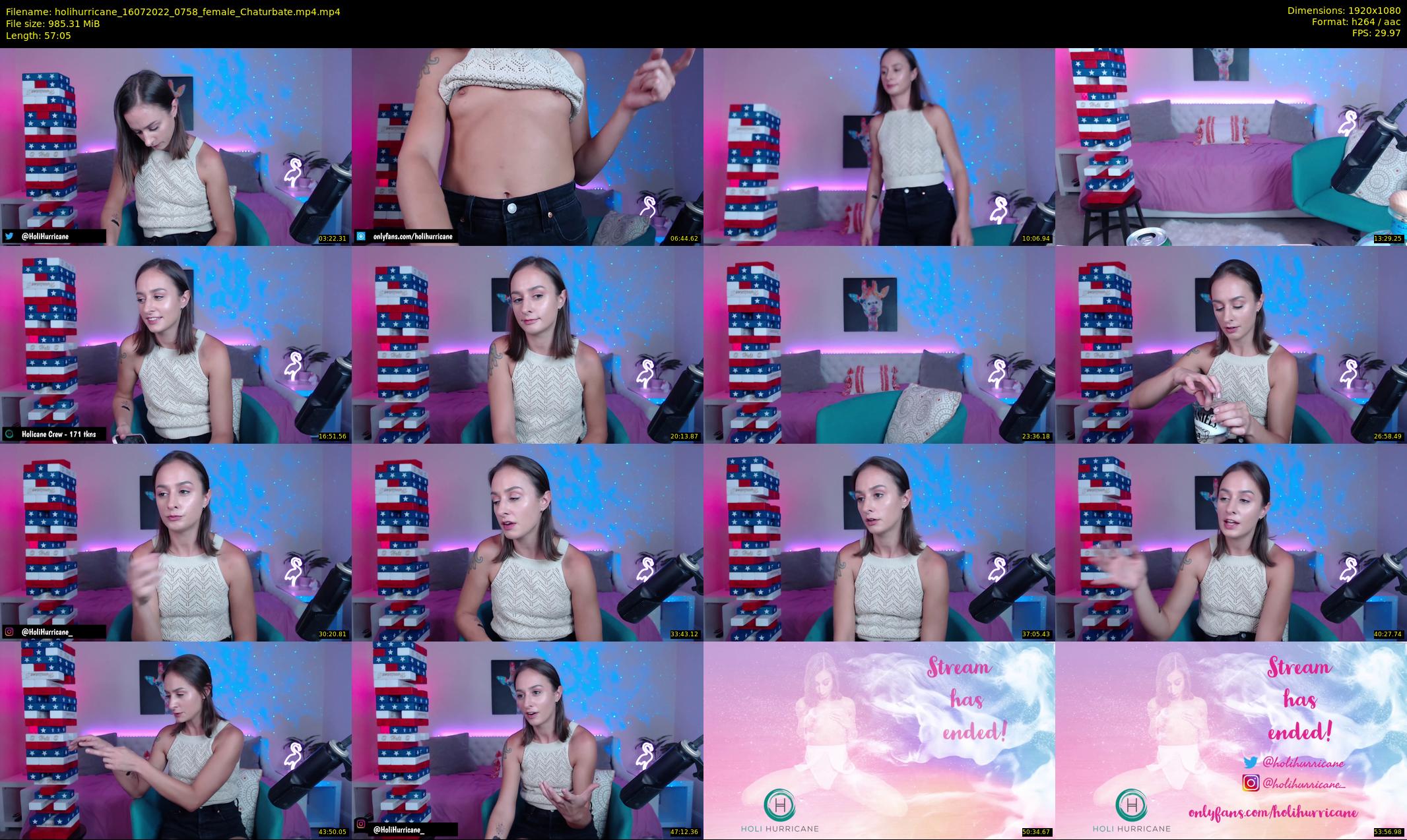 holihurricane — 58 minute Chaturbate female cam show recording, 1080p, Jul 16, 2022