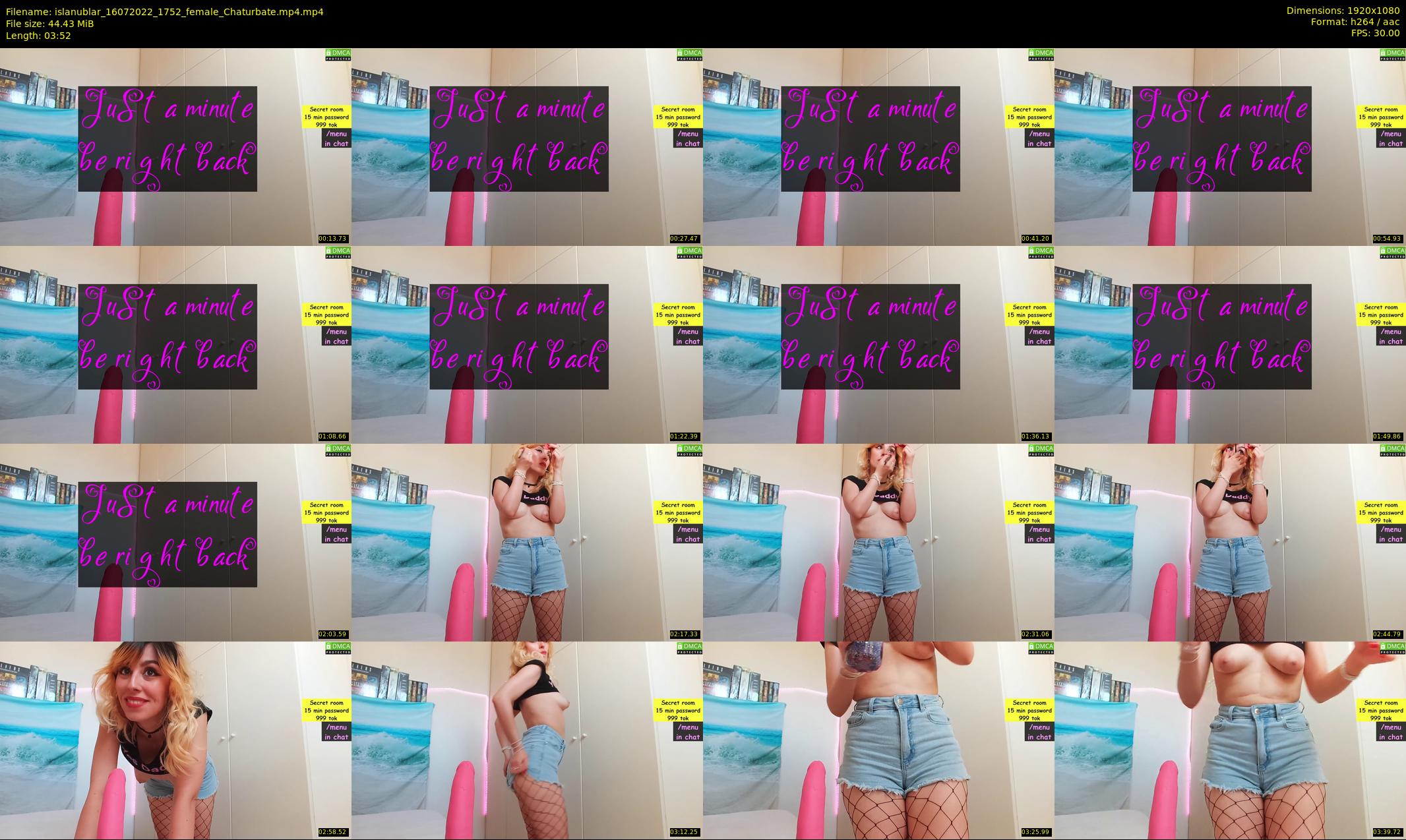 islanublar — 4 minute Chaturbate female cam show recording, 1080p, Jul 16, 2022