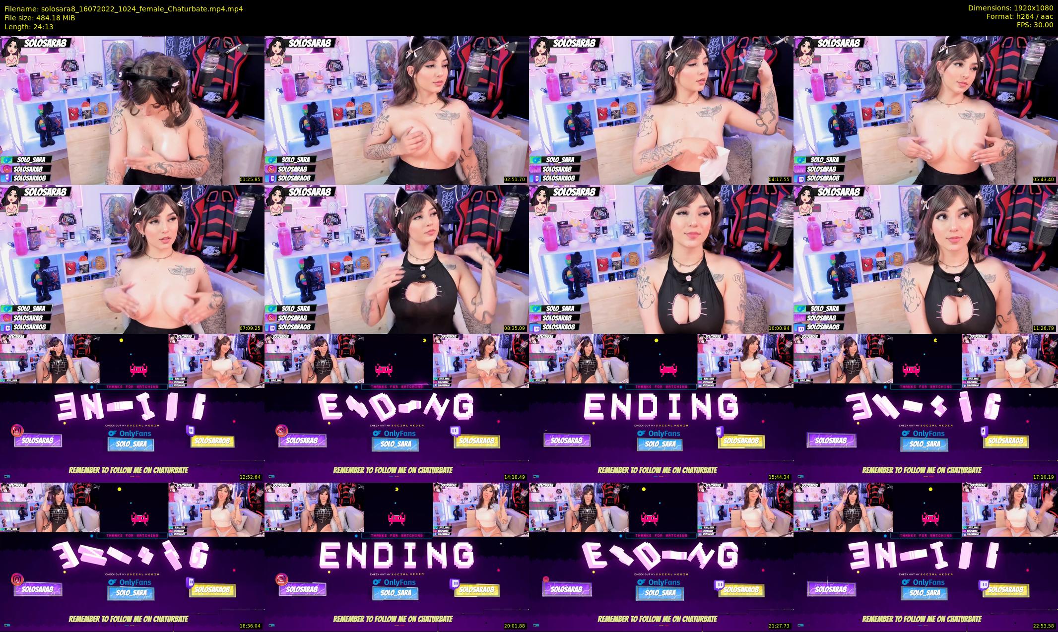 solosara8 — 25 minute Chaturbate female cam show recording, 1080p, Jul 16, 2022
