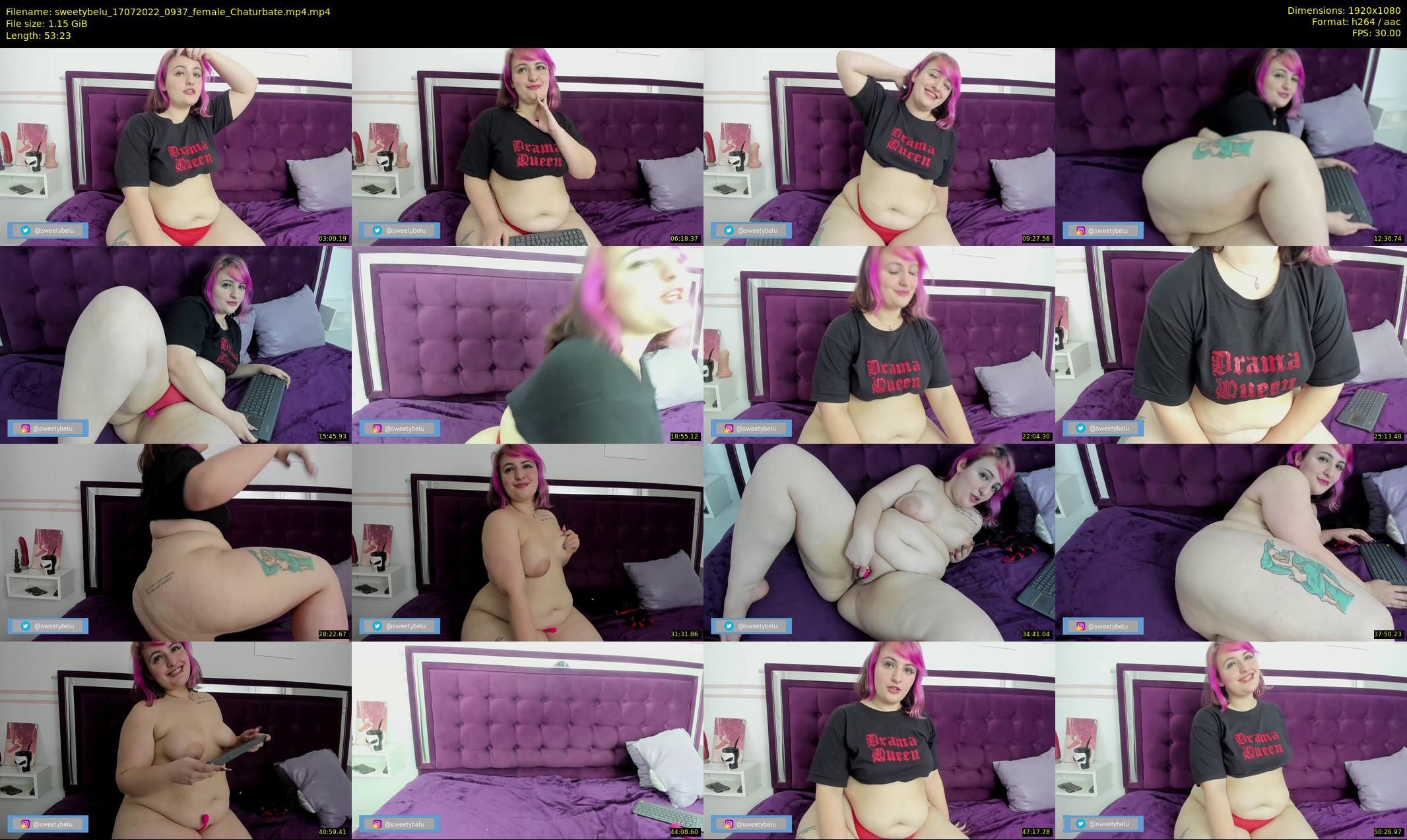 sweetybelu — 54 minute Chaturbate female cam show recording, 1080p, Jul 17, 2022