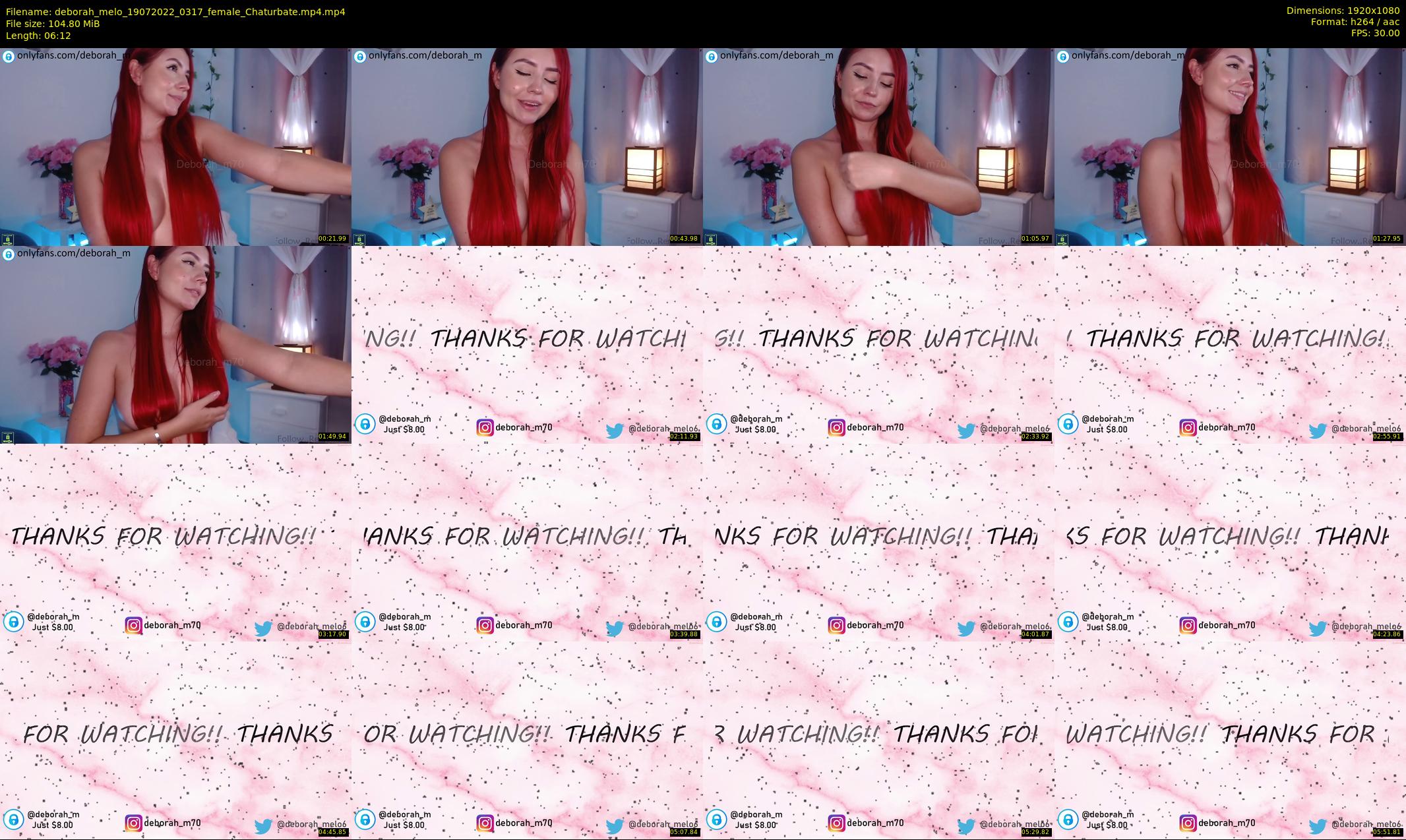 deborah_melo — 7 minute Chaturbate female cam show recording, 1080p, Jul 19, 2022