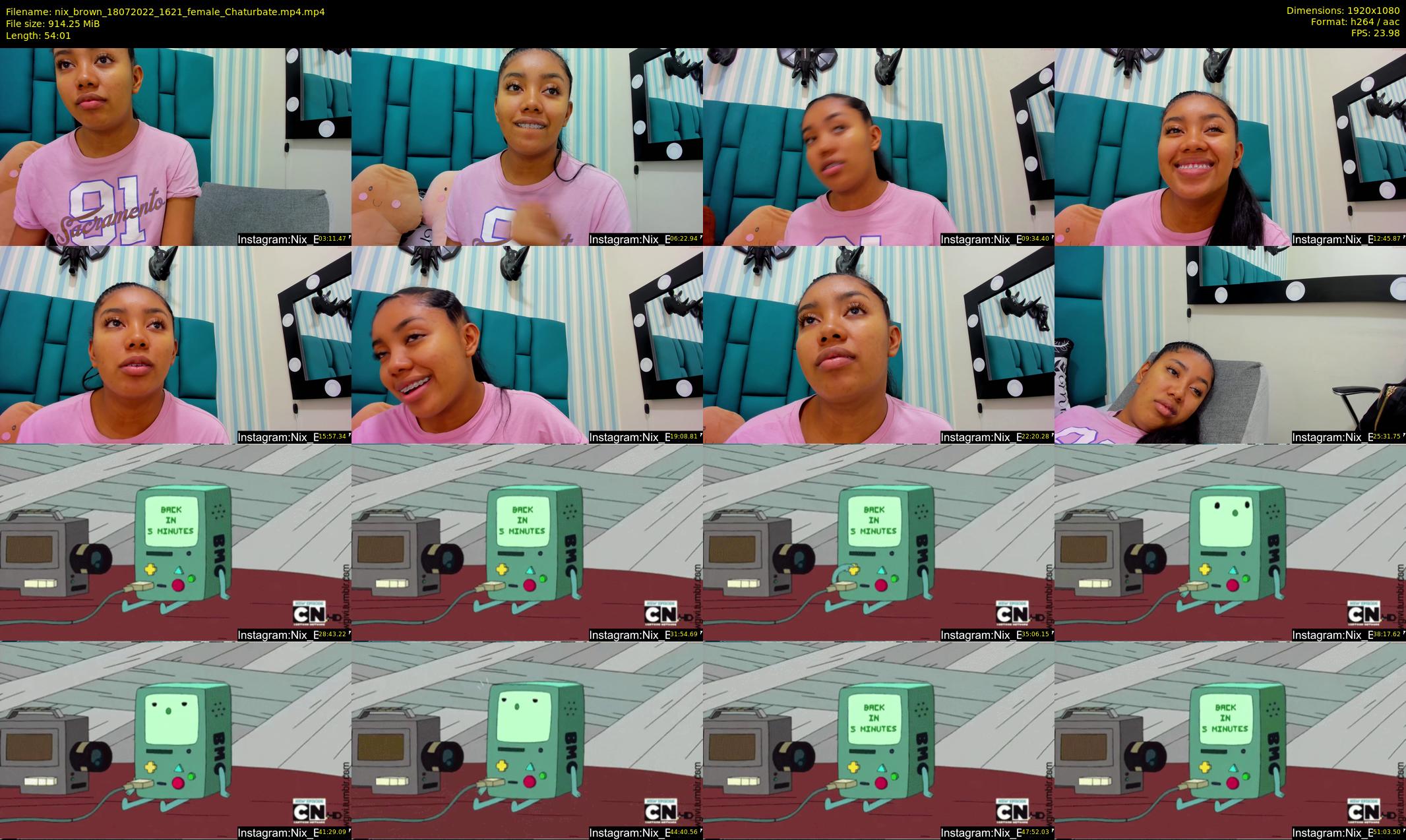 nix_brown — 55 minute Chaturbate female cam show recording, 1080p, Jul 18, 2022