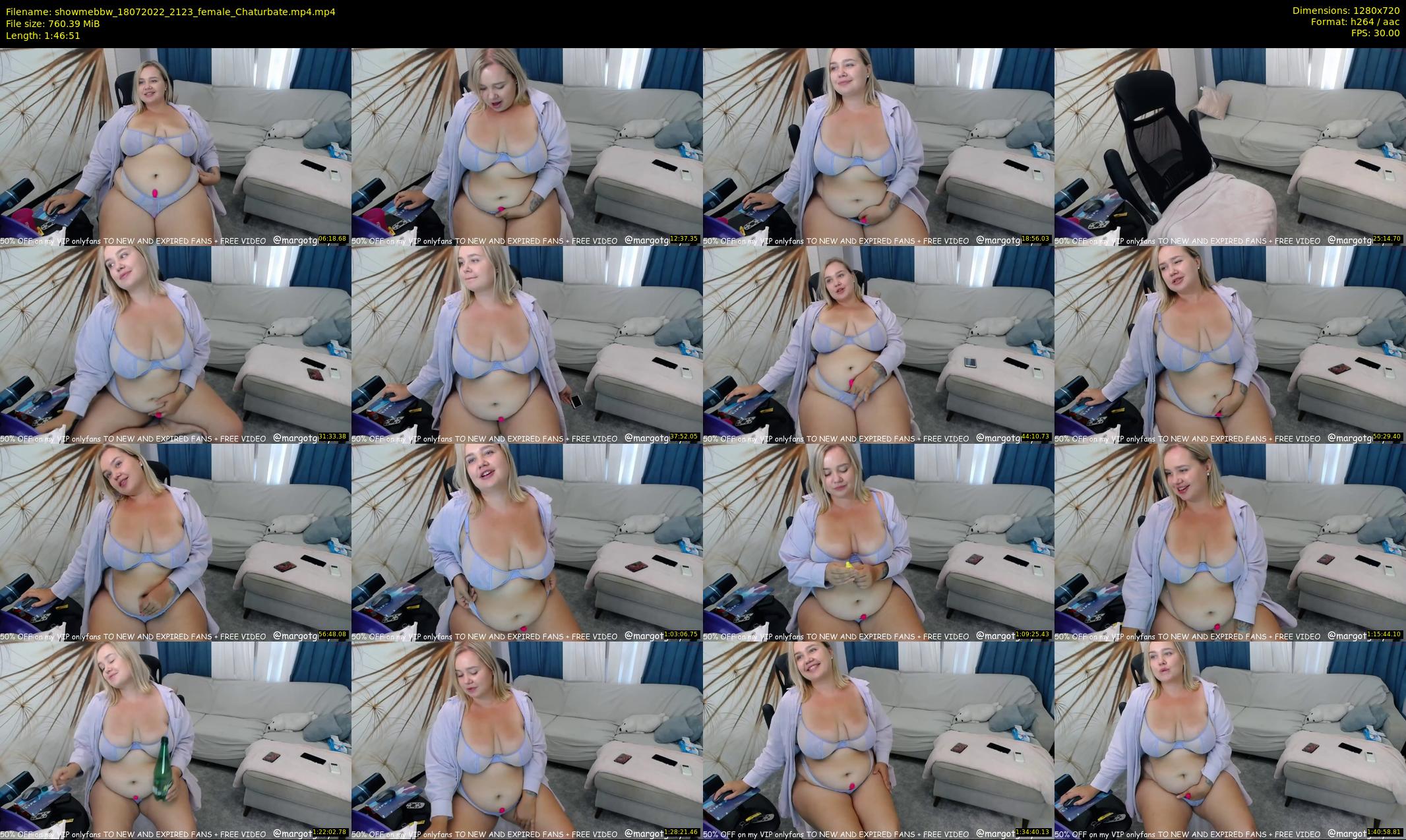 showmebbw — 107 minute Chaturbate female cam show recording, 720p, Jul 18, 2022