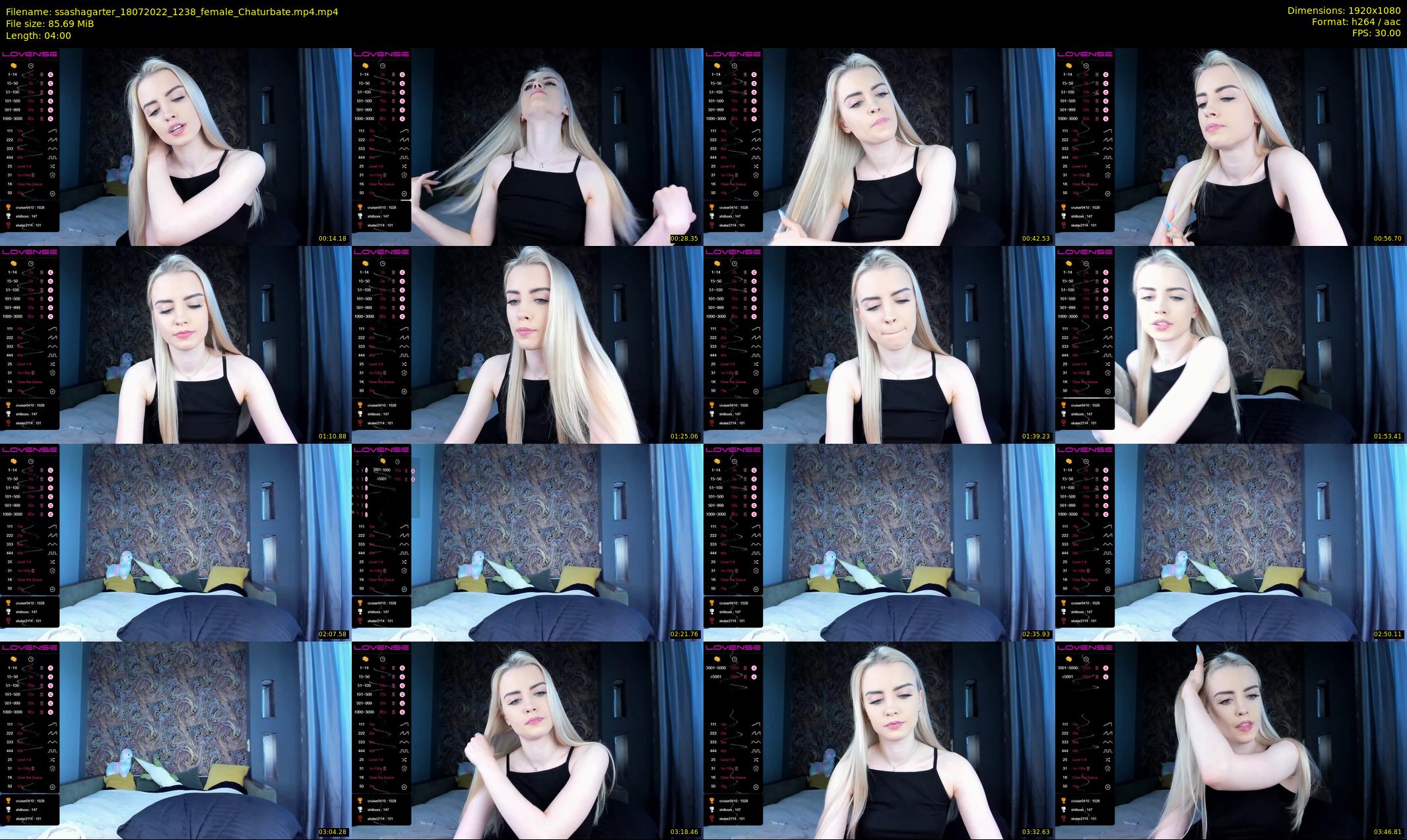 ssashagarter — 4 minute Chaturbate female cam show recording, 1080p, Jul 18, 2022