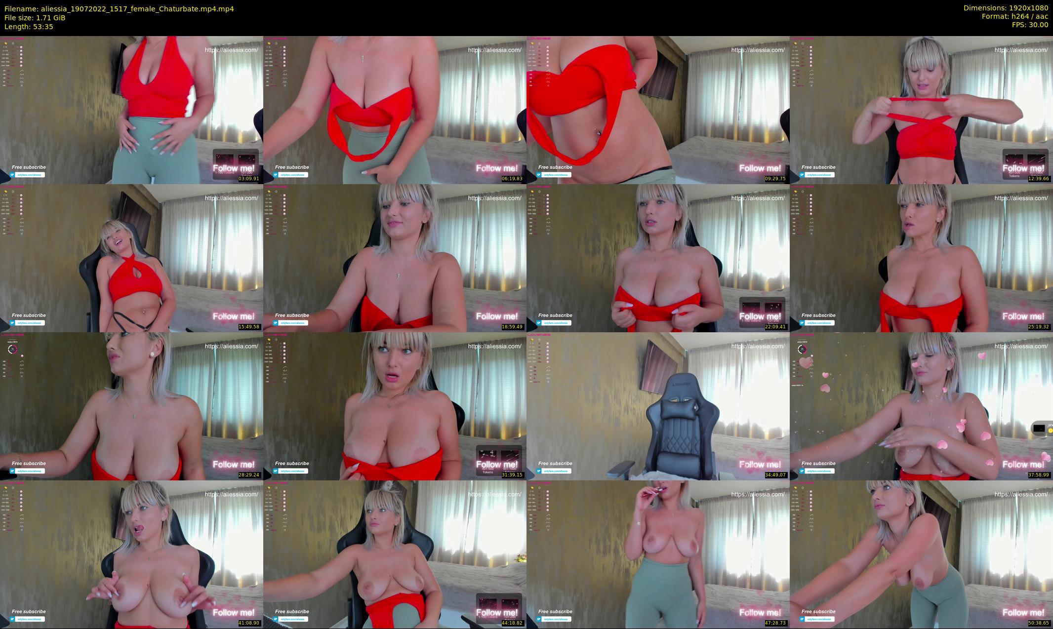 aliessia — 54 minute Chaturbate female cam show recording, 1080p, Jul 19, 2022