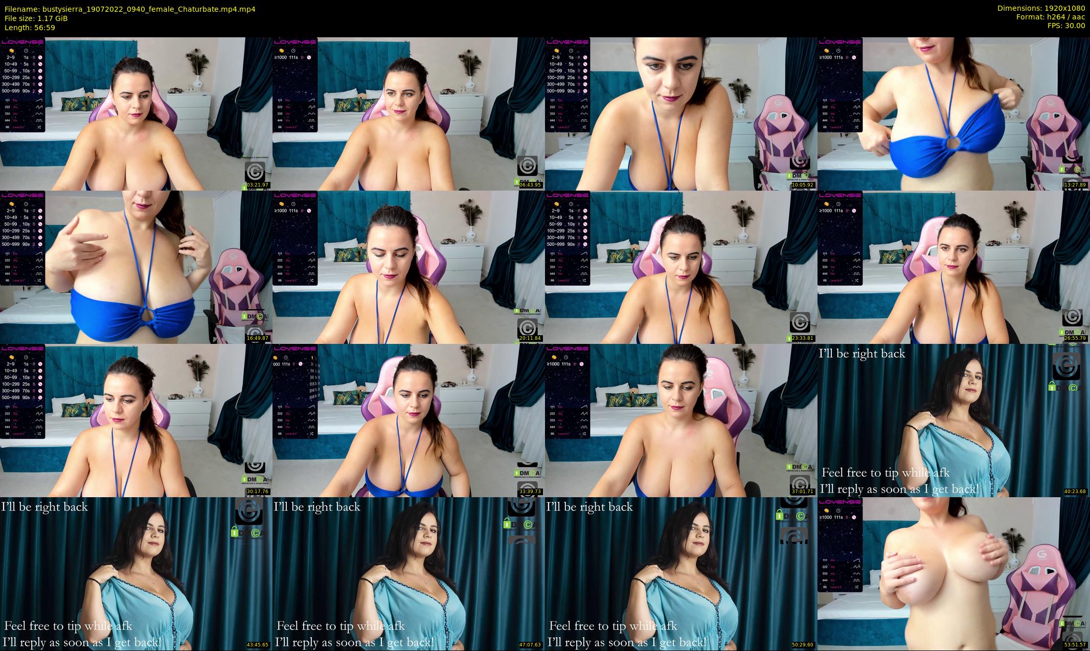 bustysierra — 57 minute Chaturbate female cam show recording, 1080p, Jul 19, 2022