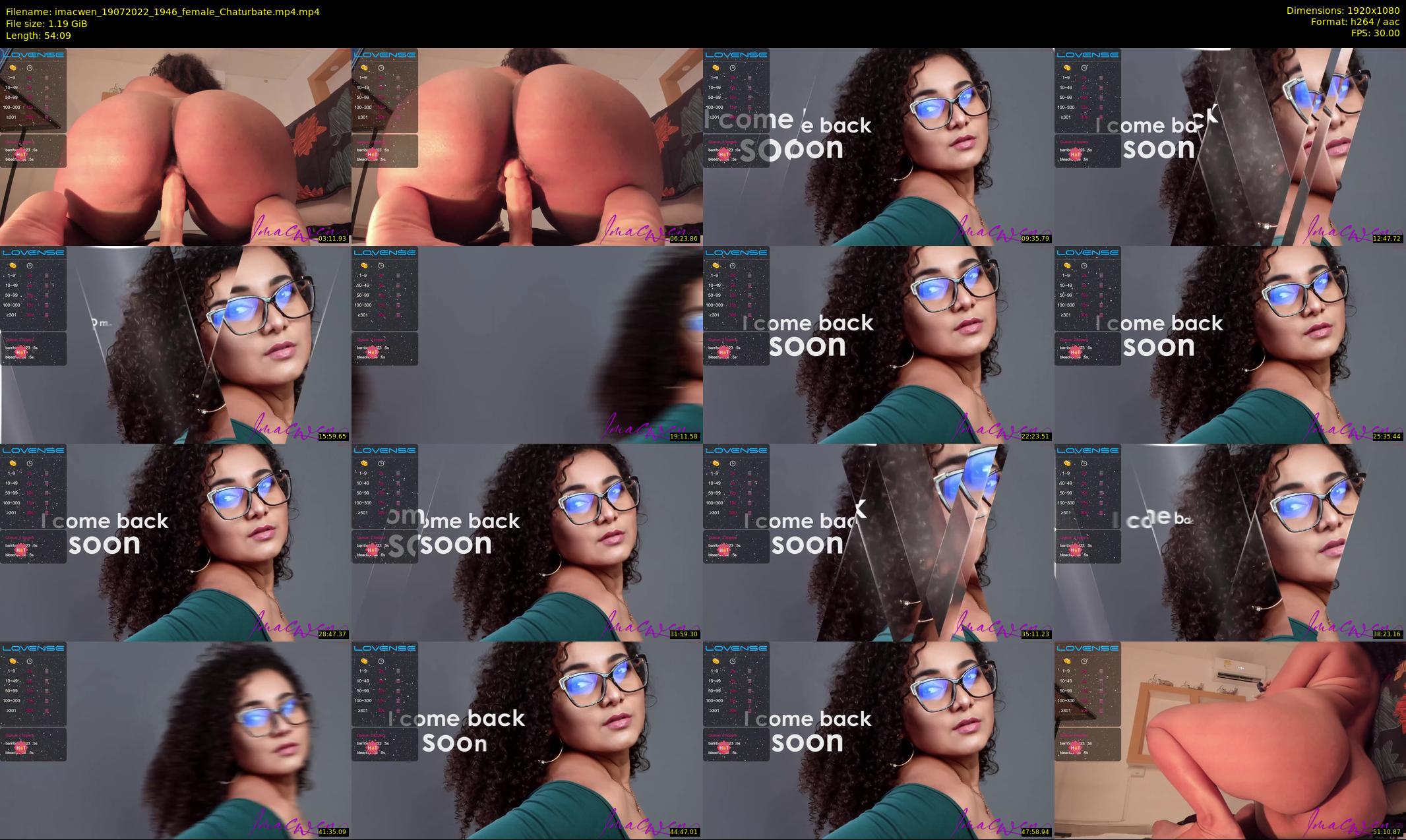 imacwen — 55 minute Chaturbate female cam show recording, 1080p, Jul 19, 2022