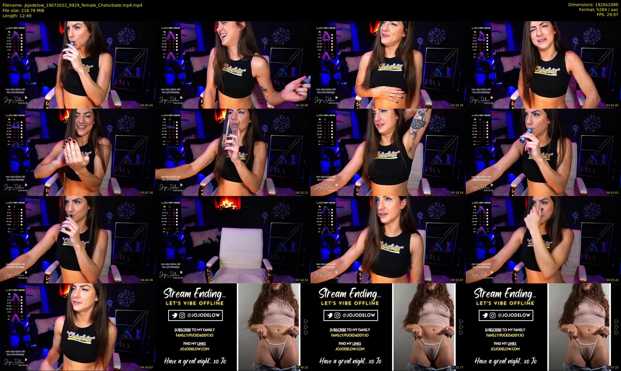 jojodelow — 13 minute Chaturbate female cam show recording, 1080p, Jul 19, 2022