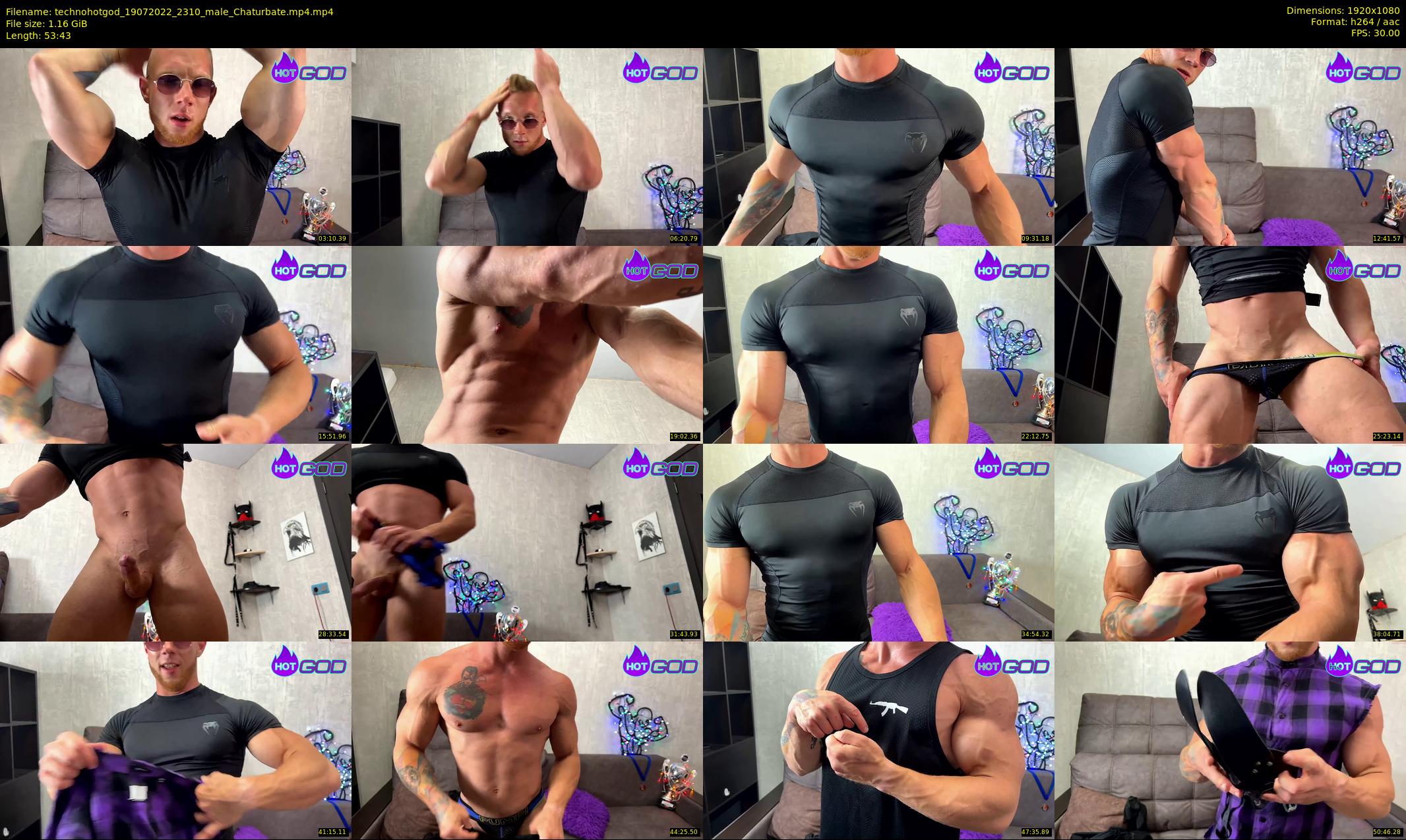 technohotgod — 54 minute Chaturbate male cam show recording, 1080p, Jul 19, 2022