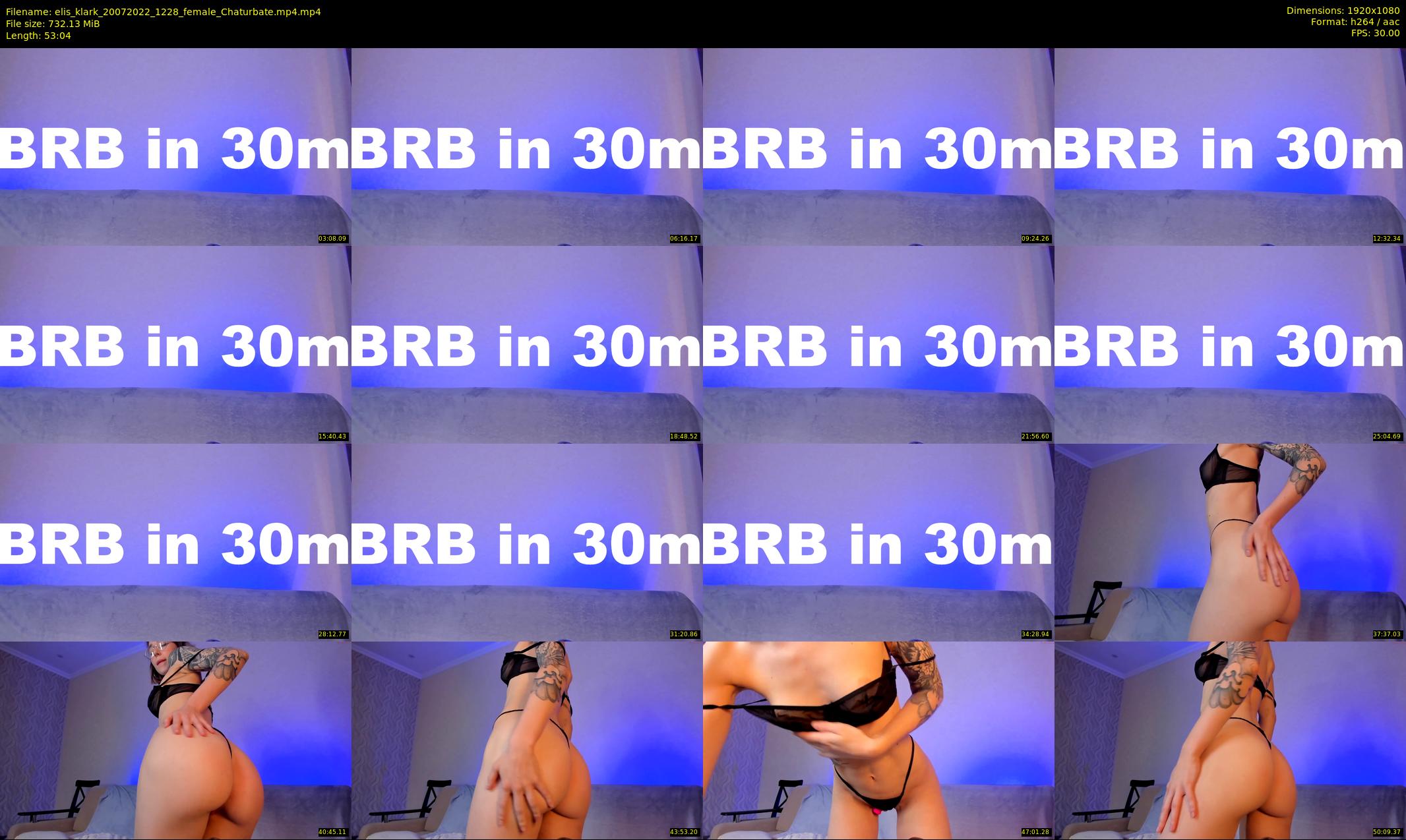 elis_klark — 54 minute Chaturbate female cam show recording, 1080p, Jul 20, 2022