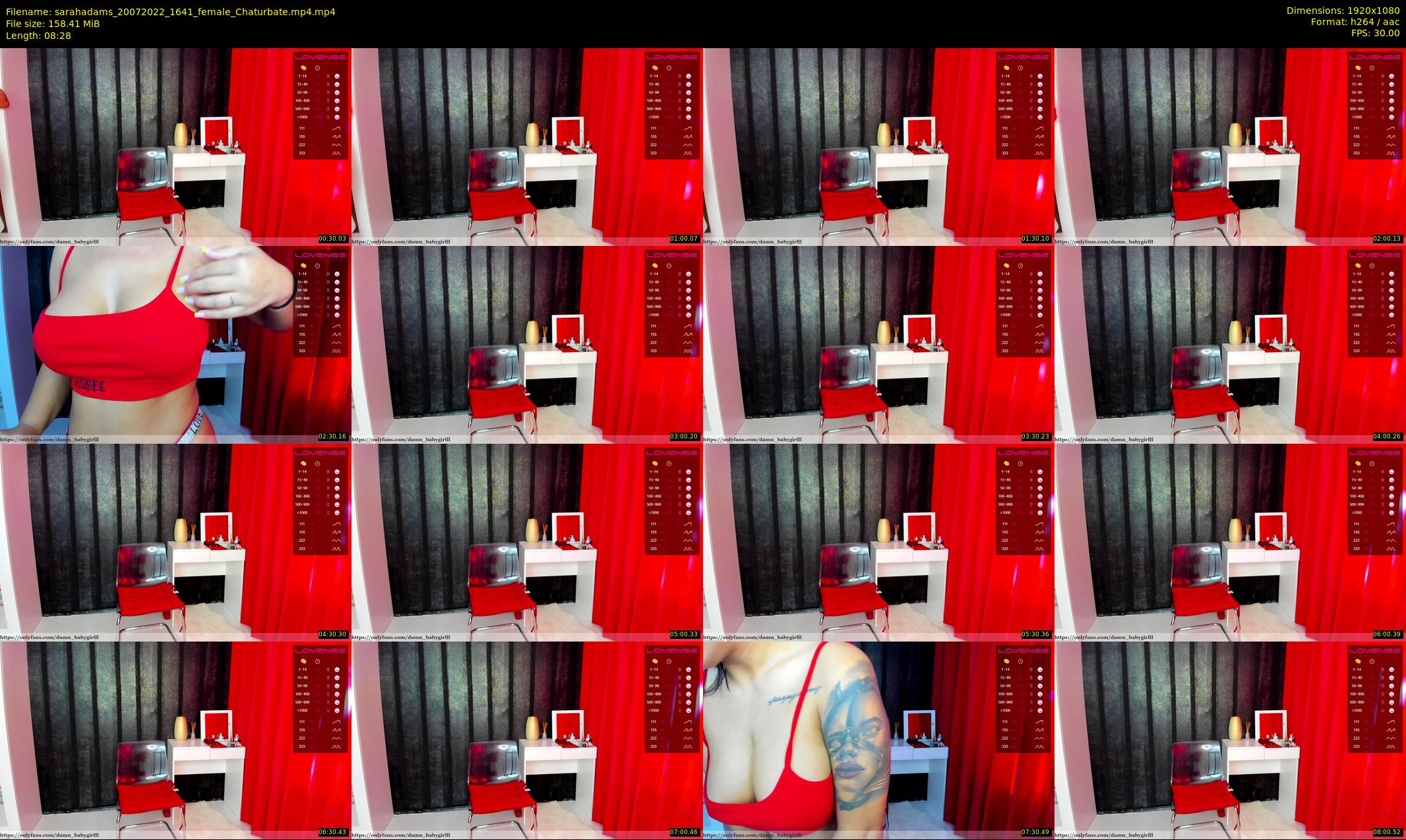 sarahadams — 9 minute Chaturbate female cam show recording, 1080p, Jul 20, 2022
