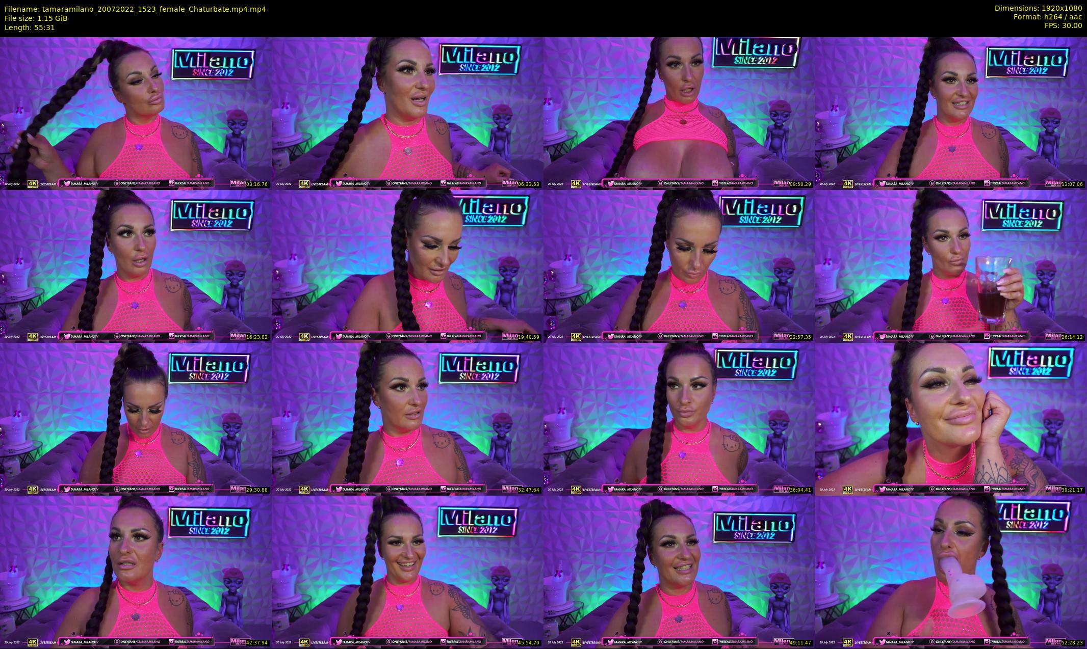 tamaramilano — 56 minute Chaturbate female cam show recording, 1080p, Jul 20, 2022