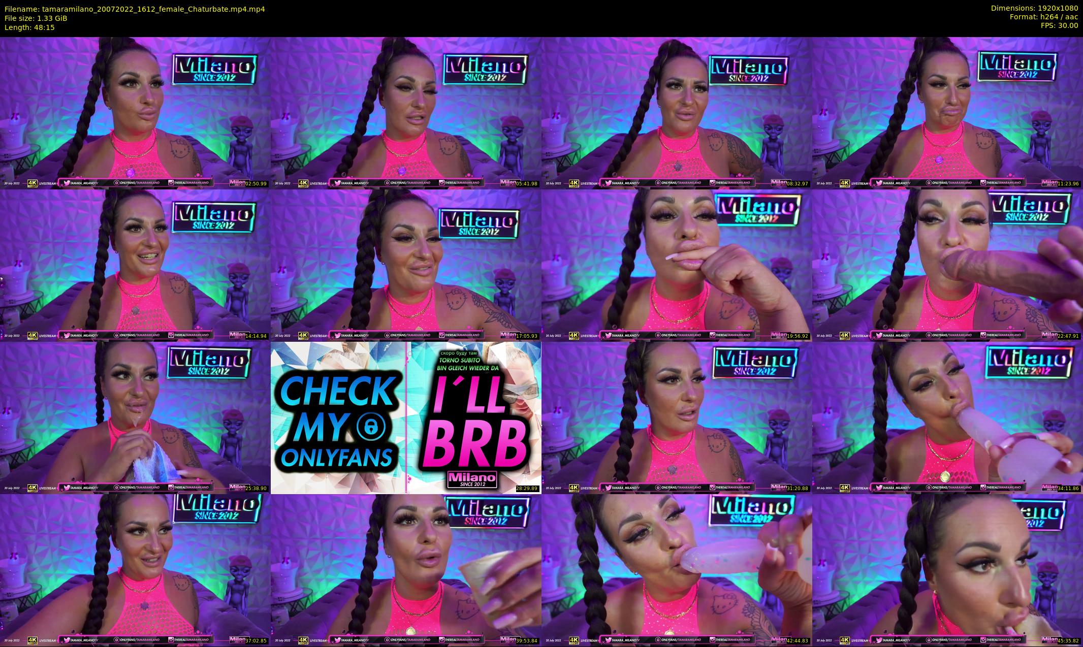 tamaramilano — 49 minute Chaturbate female cam show recording, 1080p, Jul 20, 2022