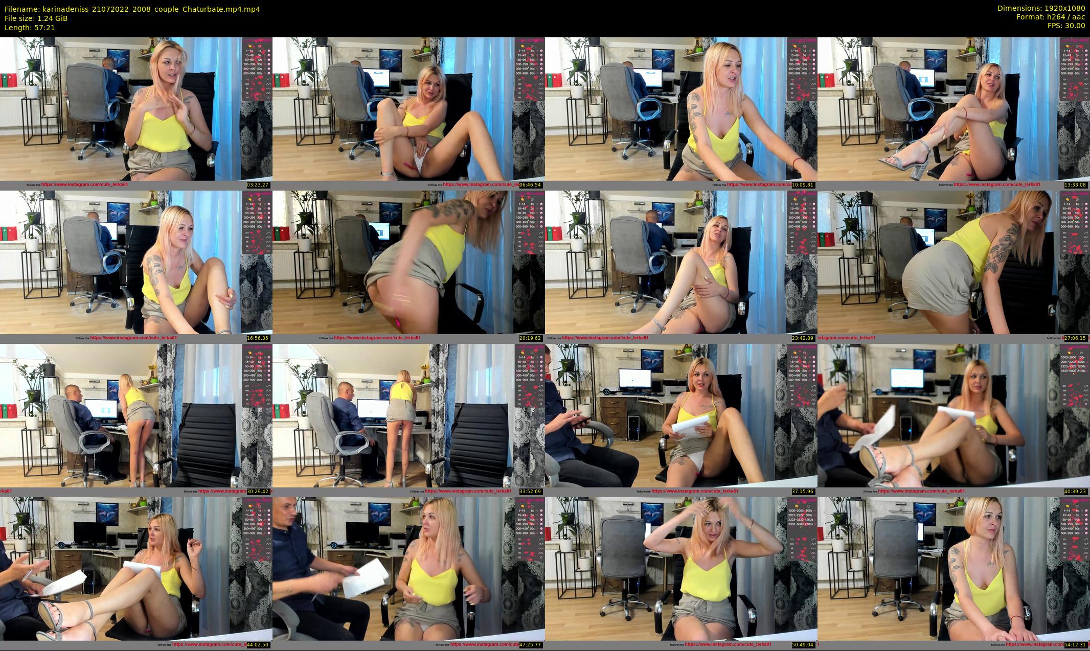 karinadeniss — 58 minute Chaturbate couple cam show recording, 1080p, Jul 21, 2022
