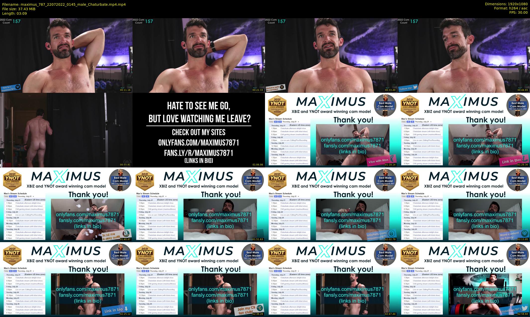 maximus_787 — 4 minute Chaturbate male cam show recording, 1080p, Jul 22, 2022