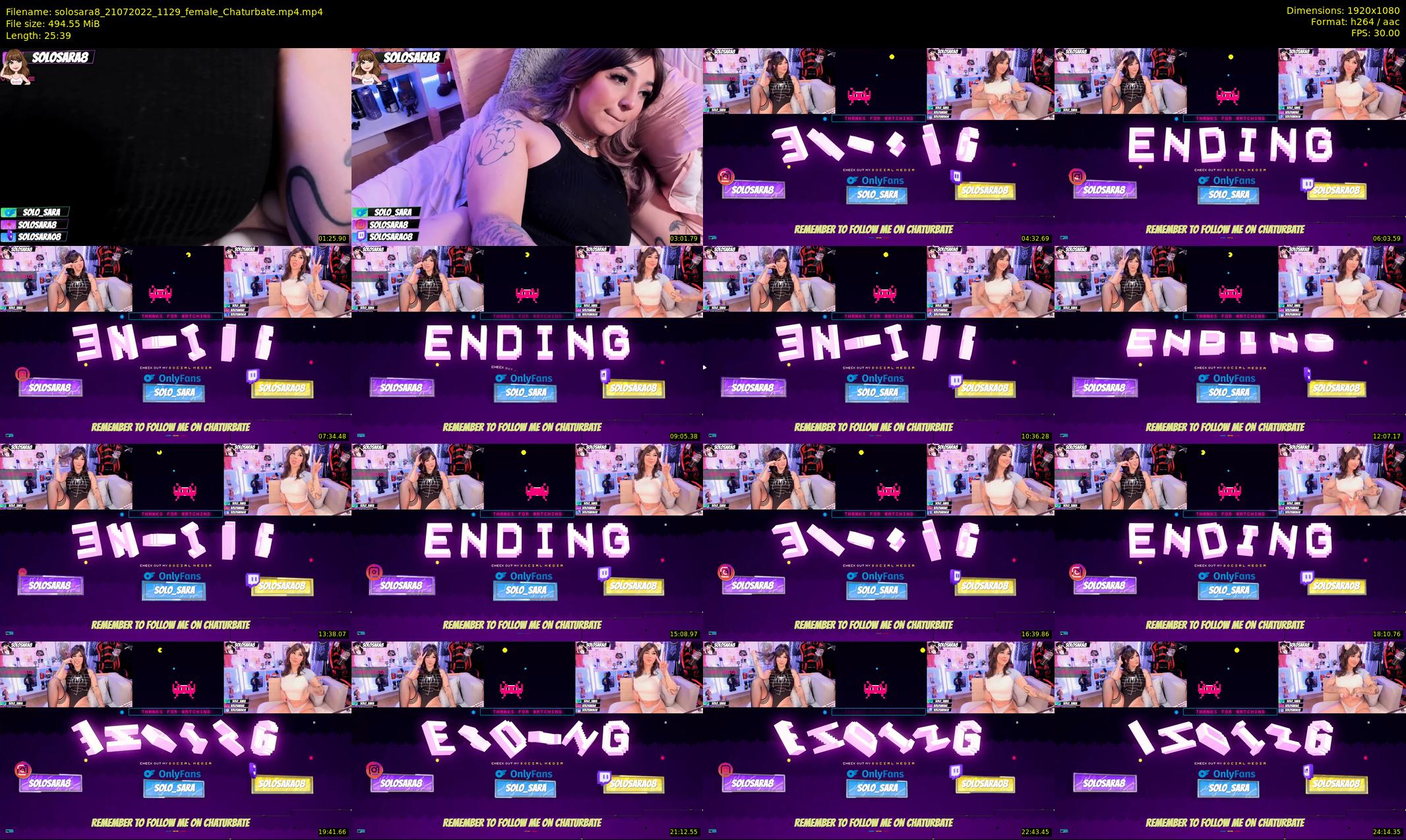 solosara8 — 26 minute Chaturbate female cam show recording, 1080p, Jul 21, 2022