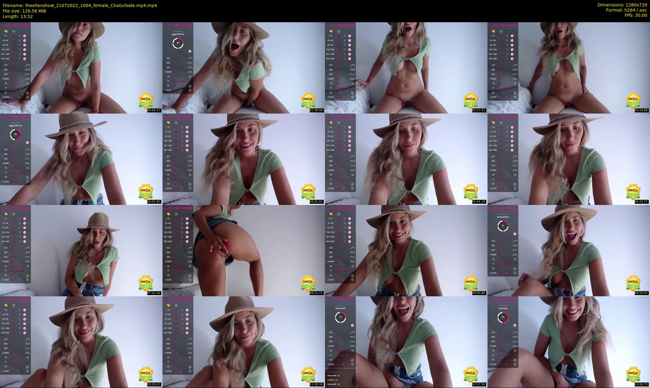 theellenshow — 14 minute Chaturbate female cam show recording, 720p, Jul 21, 2022