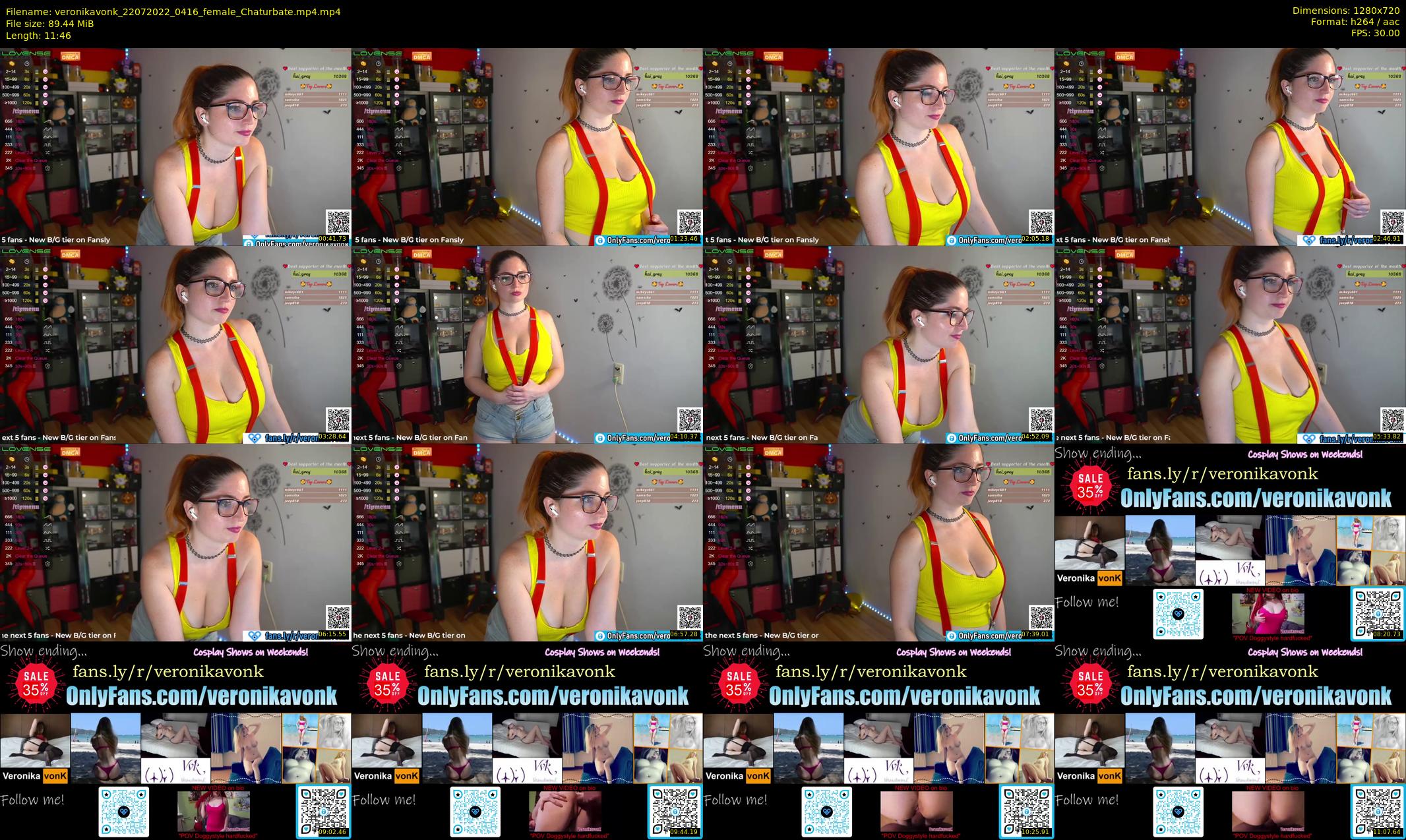 veronikavonk — 12 minute Chaturbate female cam show recording, 720p, Jul 22, 2022