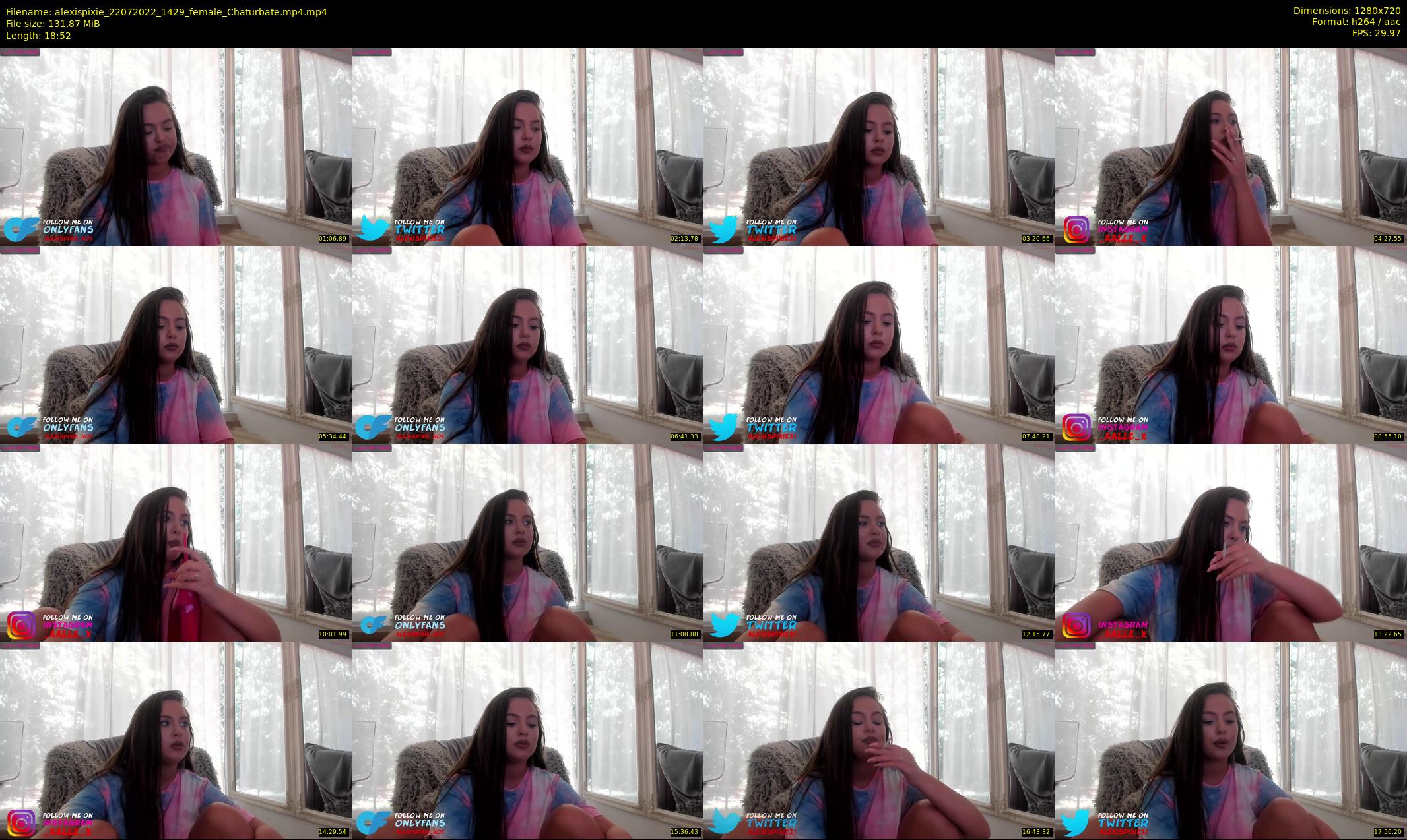 alexispixie — 19 minute Chaturbate female cam show recording, 720p, Jul 22, 2022