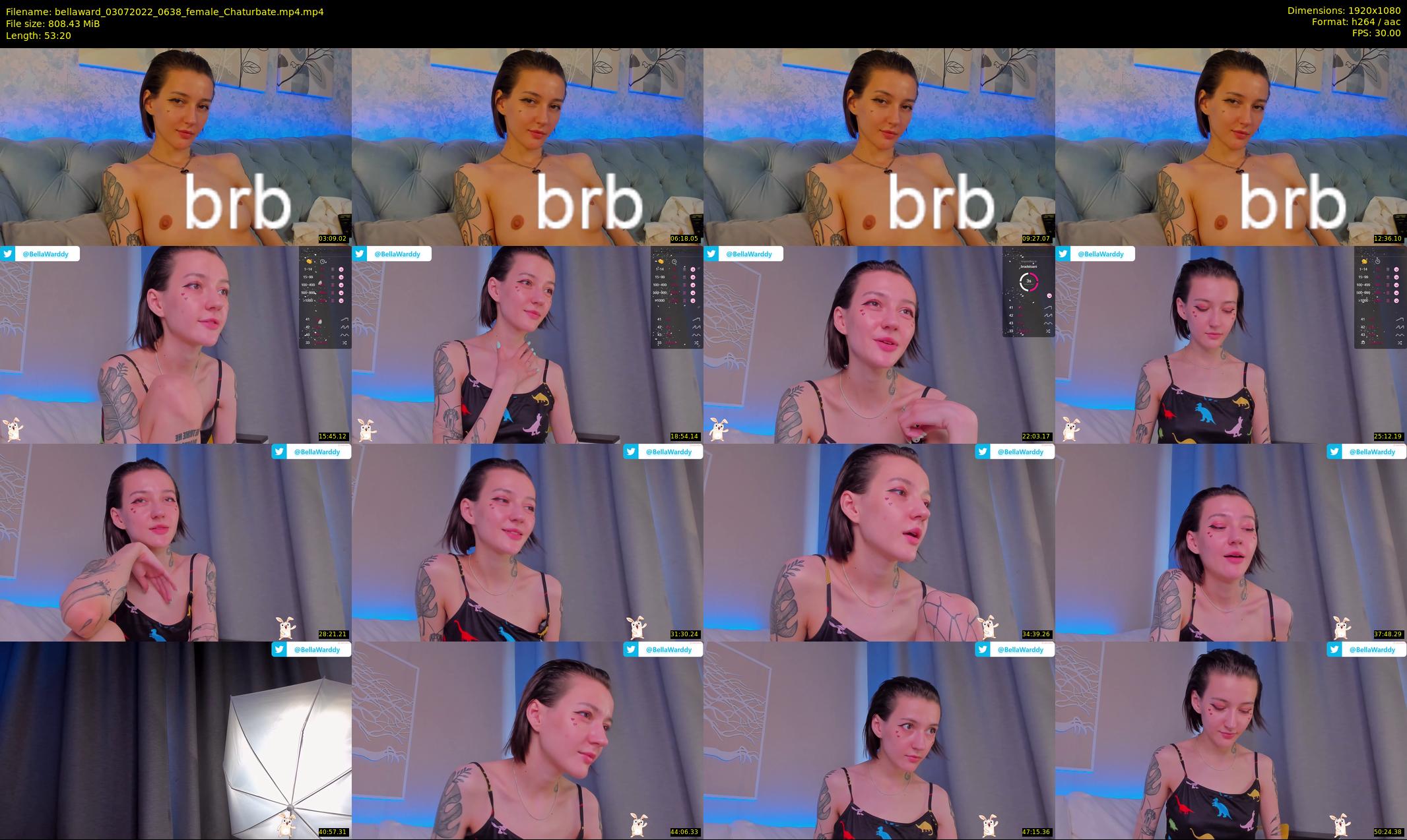 bellaward — 54 minute Chaturbate female cam show recording, 1080p, Jul 3, 2022