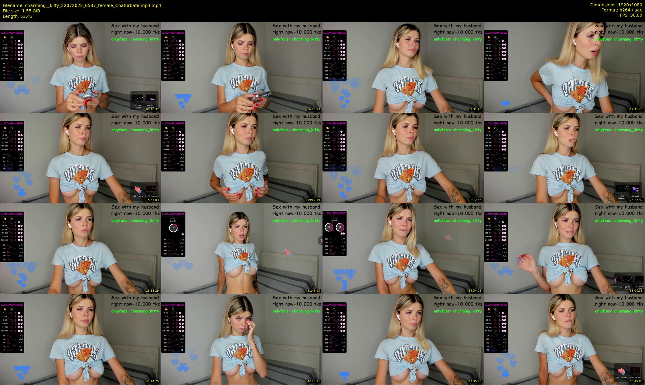 charming__kitty — 54 minute Chaturbate female cam show recording, 1080p, Jul 22, 2022