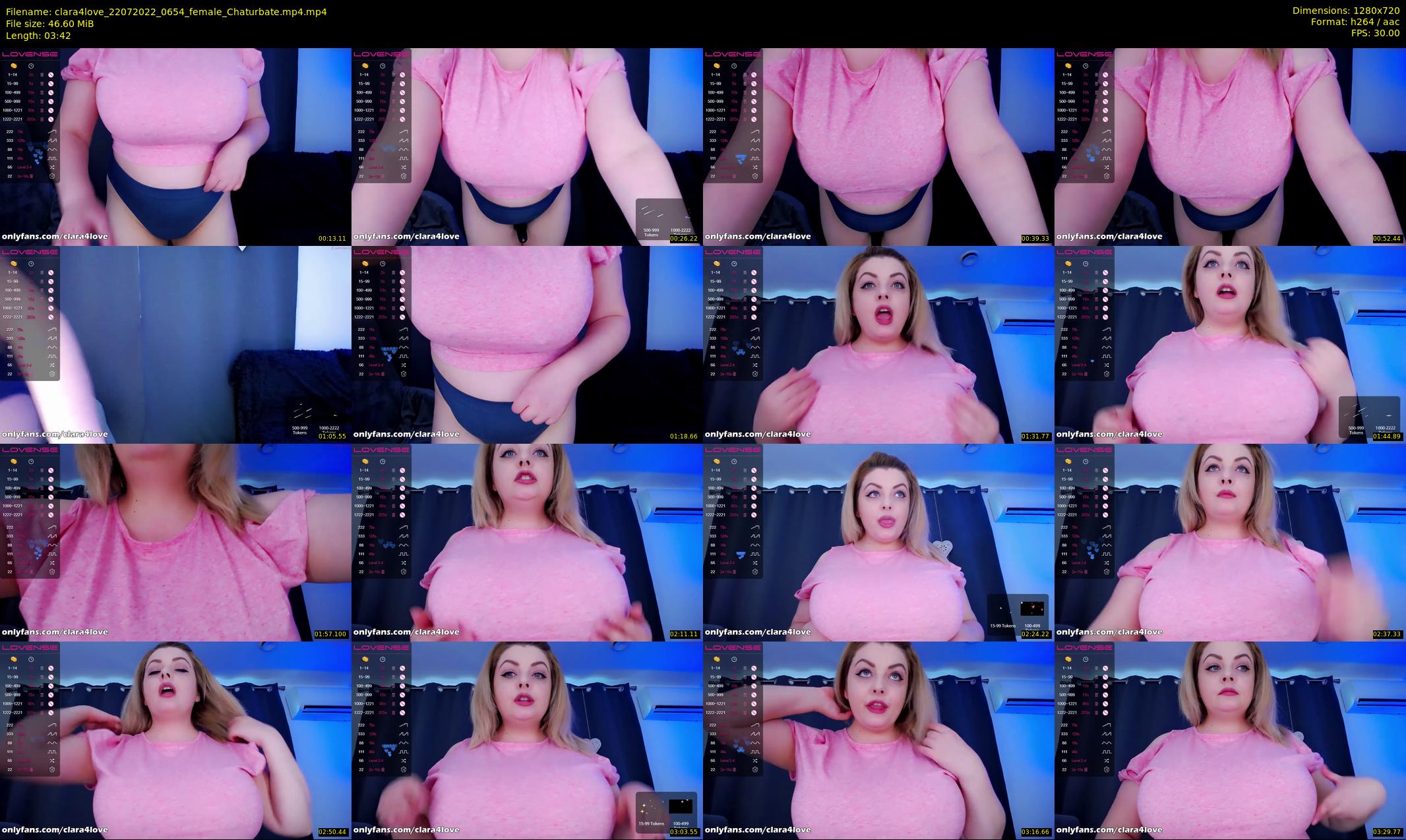clara4love — 4 minute Chaturbate female cam show recording, 720p, Jul 22, 2022