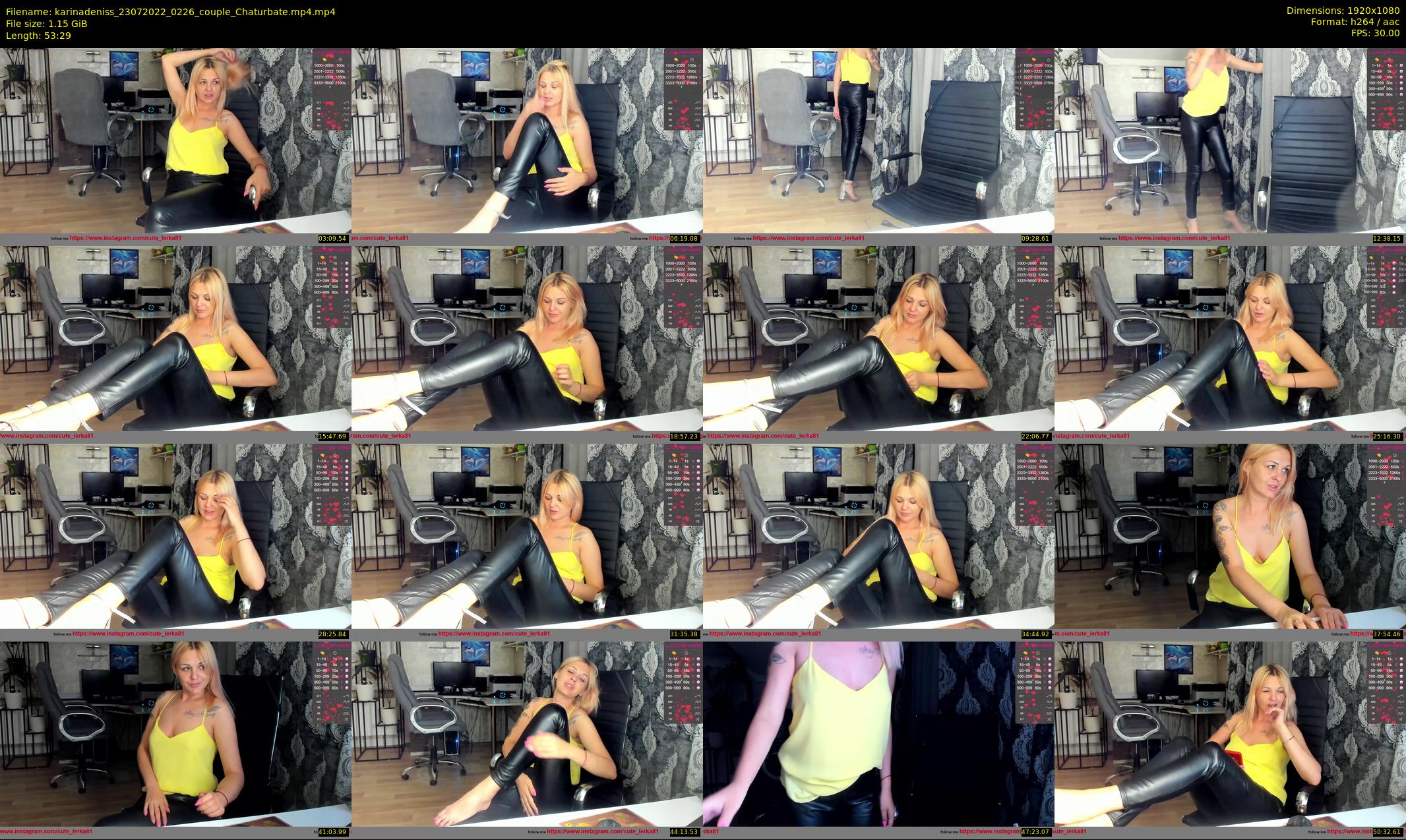 karinadeniss — 54 minute Chaturbate couple cam show recording, 1080p, Jul 23, 2022