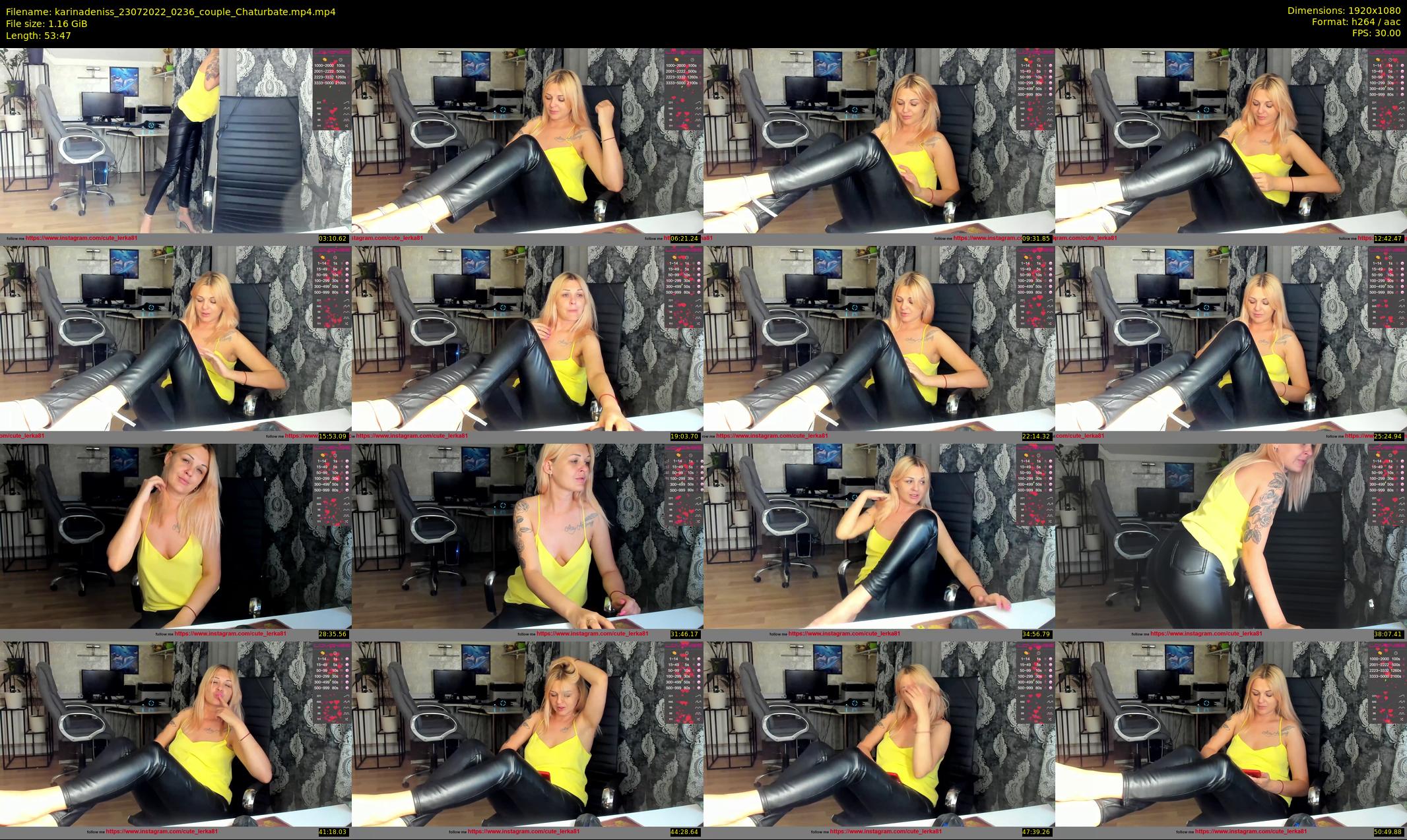 karinadeniss — 54 minute Chaturbate couple cam show recording, 1080p, Jul 23, 2022