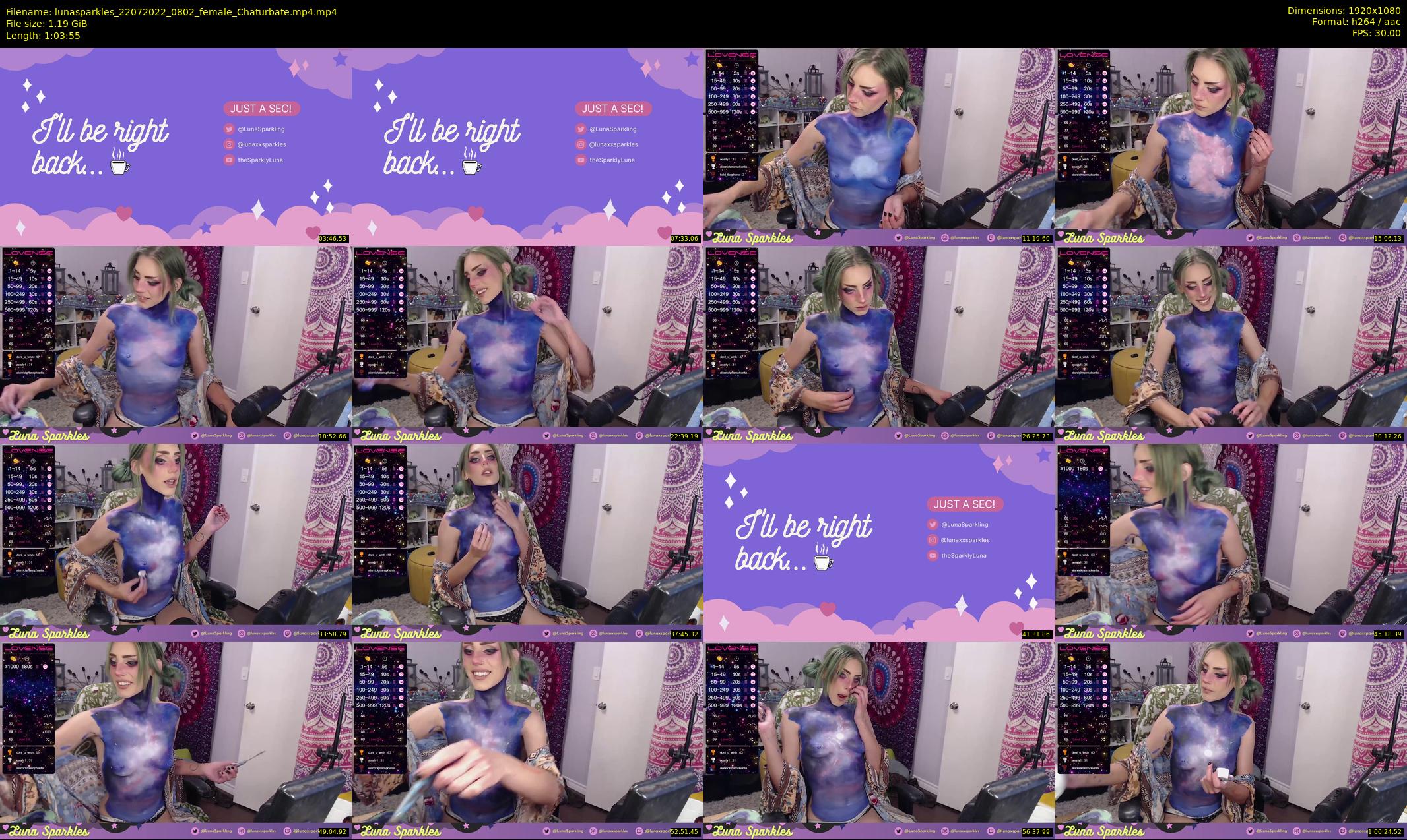 lunasparkles — 64 minute Chaturbate female cam show recording, 1080p, Jul 22, 2022