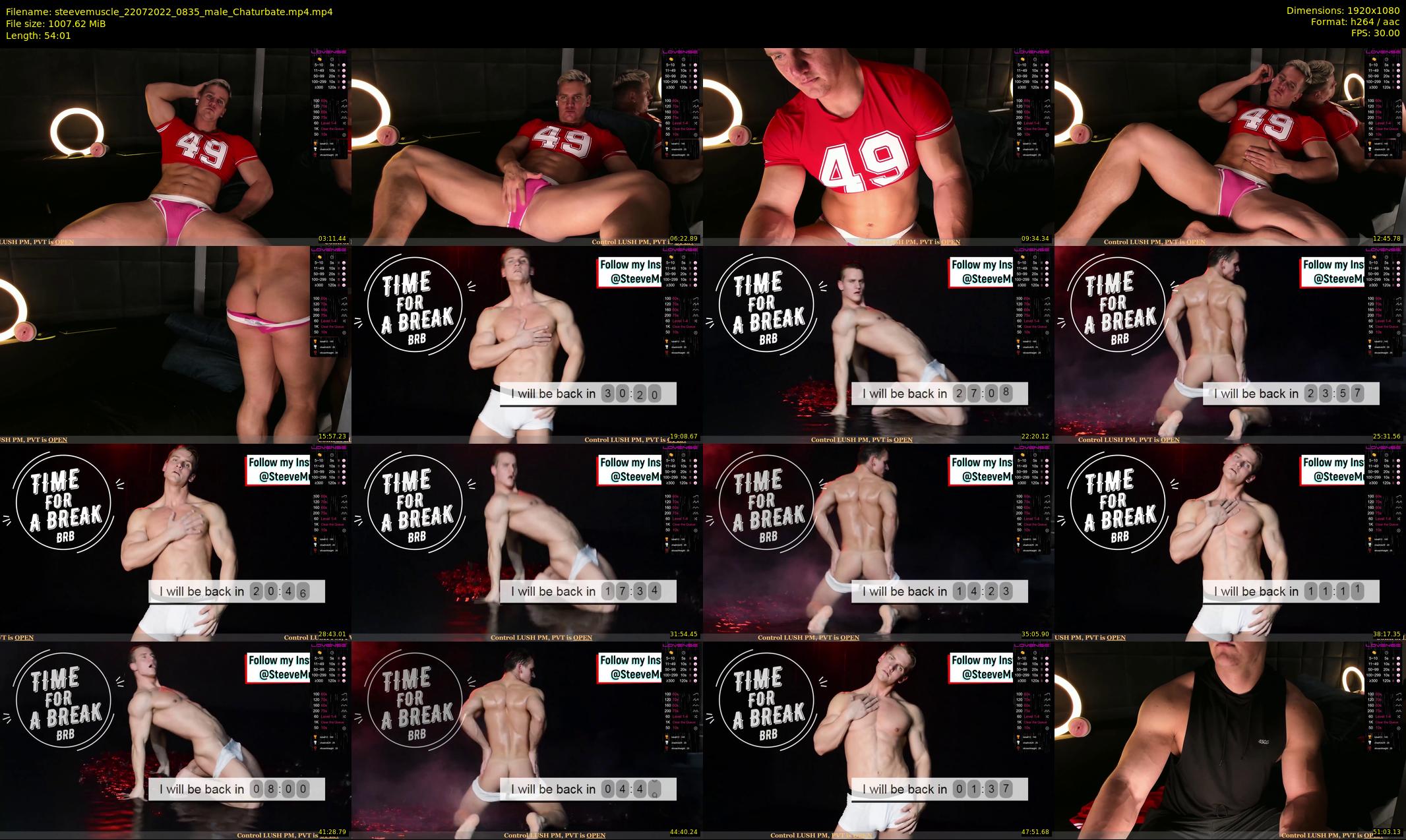 steevemuscle — 55 minute Chaturbate male cam show recording, 1080p, Jul 22, 2022