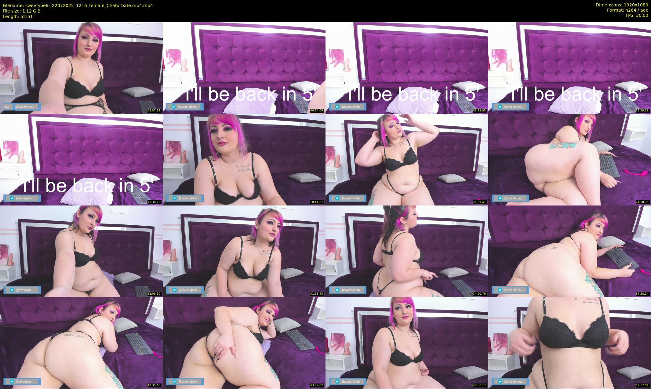 sweetybelu — 53 minute Chaturbate female cam show recording, 1080p, Jul 22, 2022