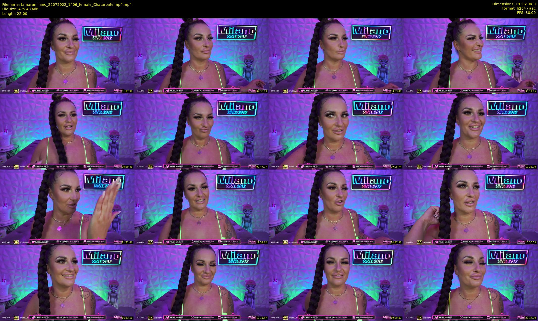 tamaramilano — 22 minute Chaturbate female cam show recording, 1080p, Jul 22, 2022